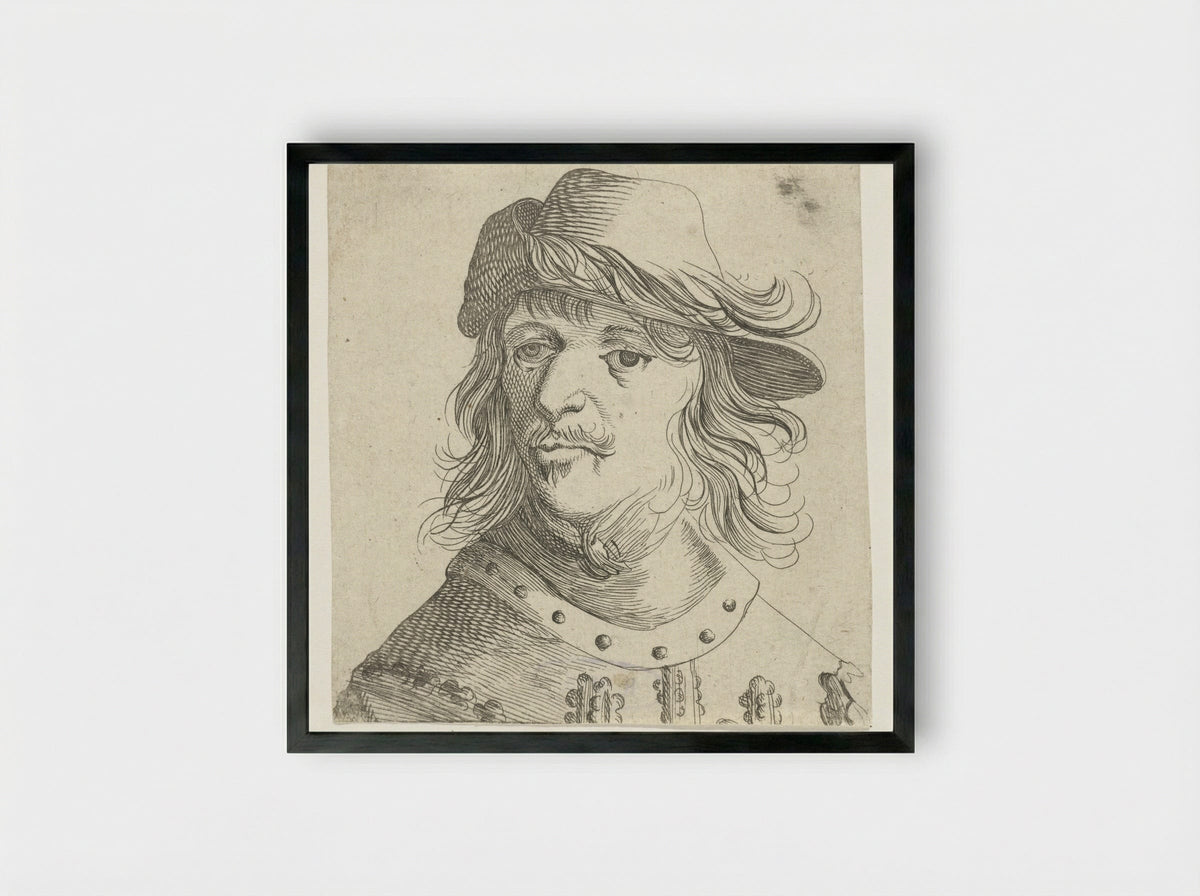 Portretbuste van een man - Pieter Jansz Quast - Framed Print Black