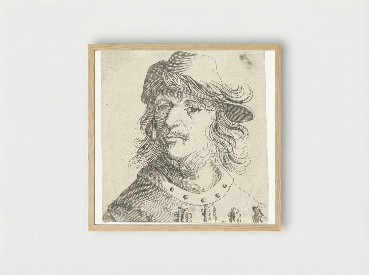 Portretbuste van een man - Pieter Jansz Quast - Framed Print Wood