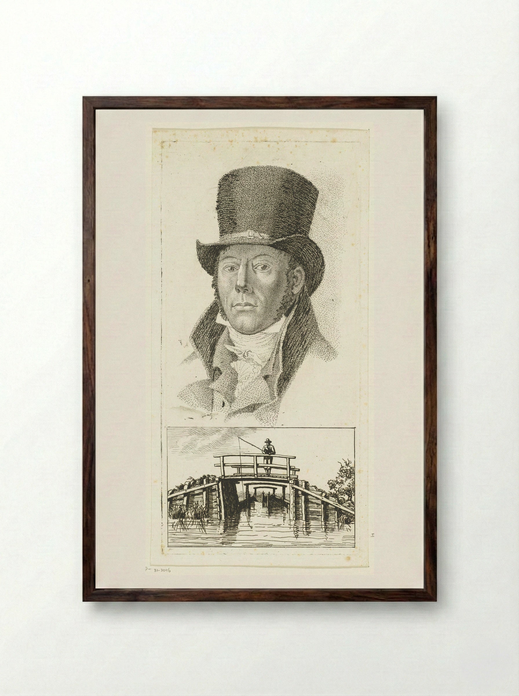 Portretten van Adriaan van der Willigen en Roeland van Eynden - Jacob Ernst Marcus - Framed Print Dark Wood
