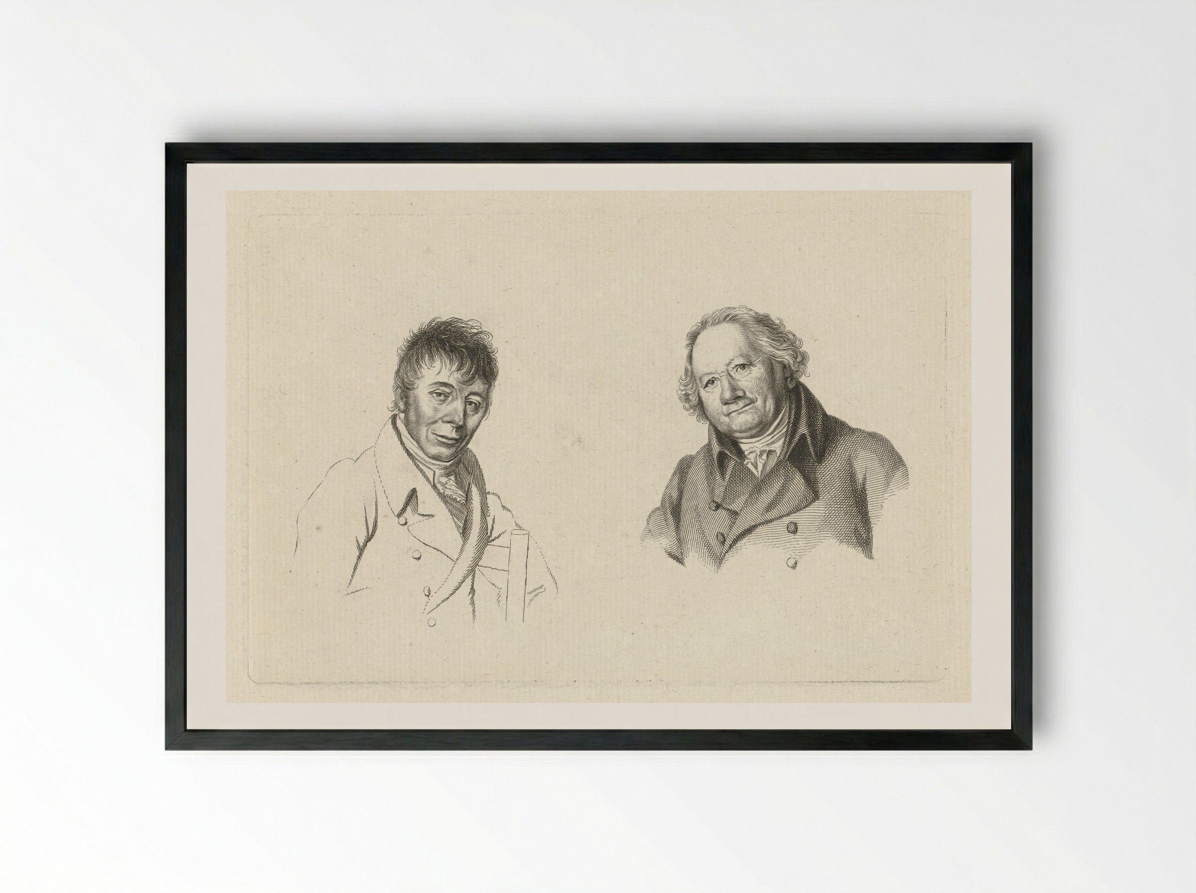 Portretten van Daniël Dupré en Christiaan Welmeer - Jacob Ernst Marcus - Framed Print Black