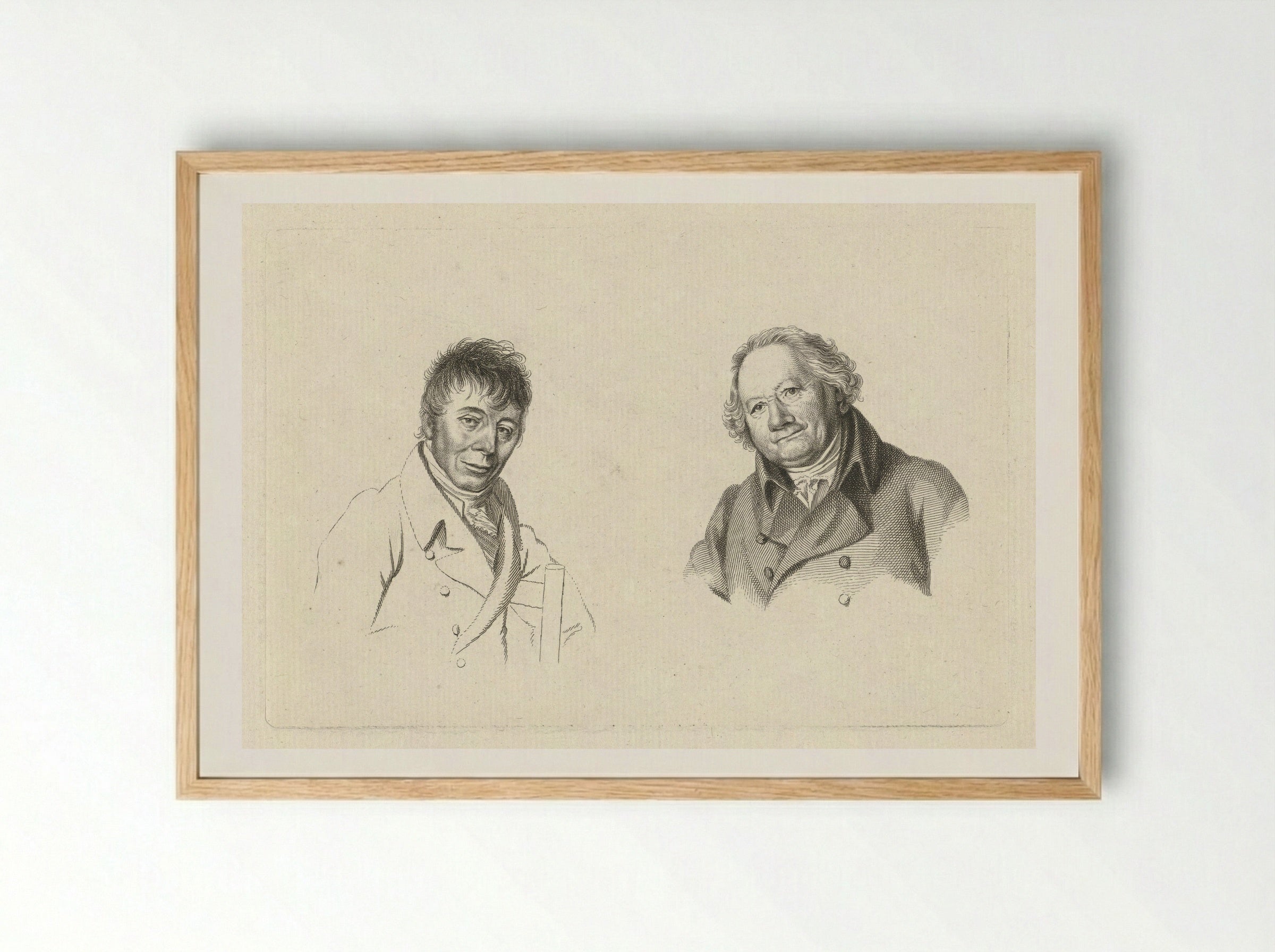 Portretten van Daniël Dupré en Christiaan Welmeer - Jacob Ernst Marcus - Framed Print Wood