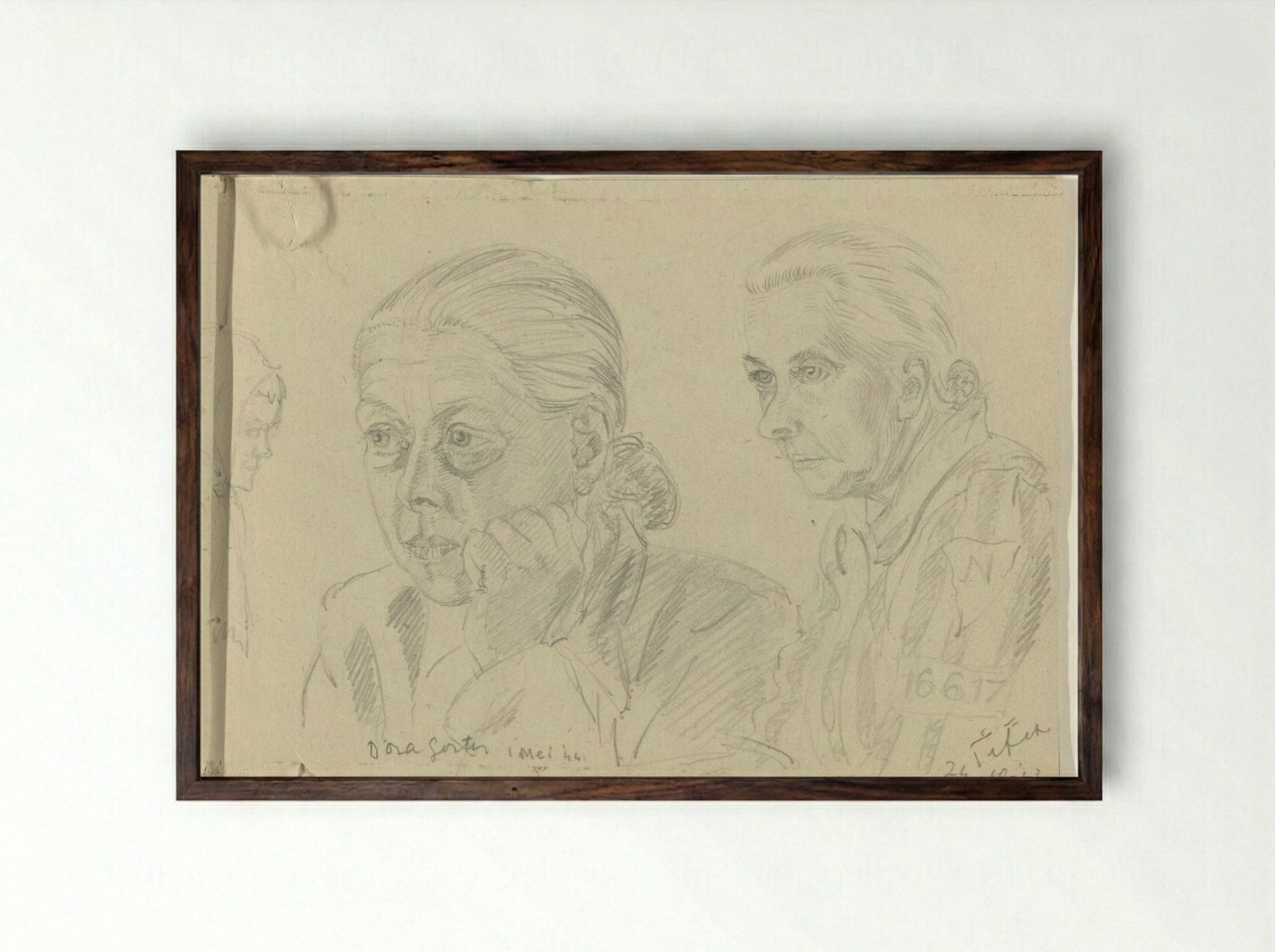 Portretten van Dora en Titia Gorter - To Frank-Stoltz - Framed Print Dark Wood