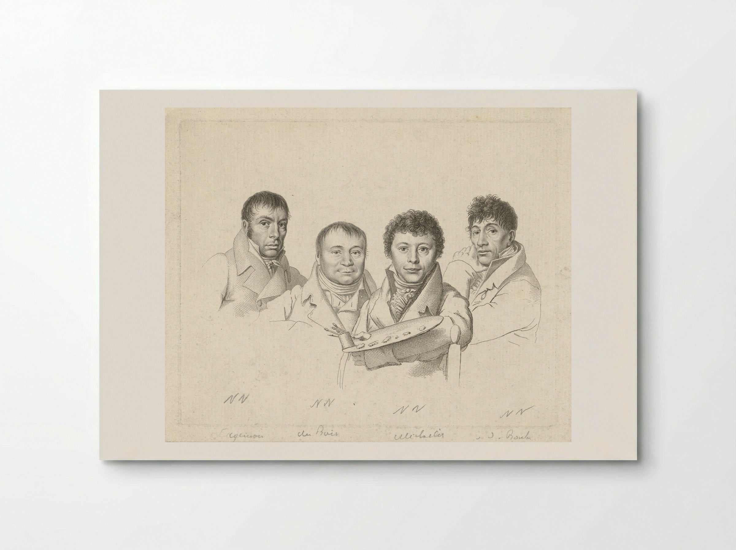 Portretten van H. Lageman, Ch. Dubois, G.J. Michaëlis en A. van den Bos - Jacob Ernst Marcus - Poster