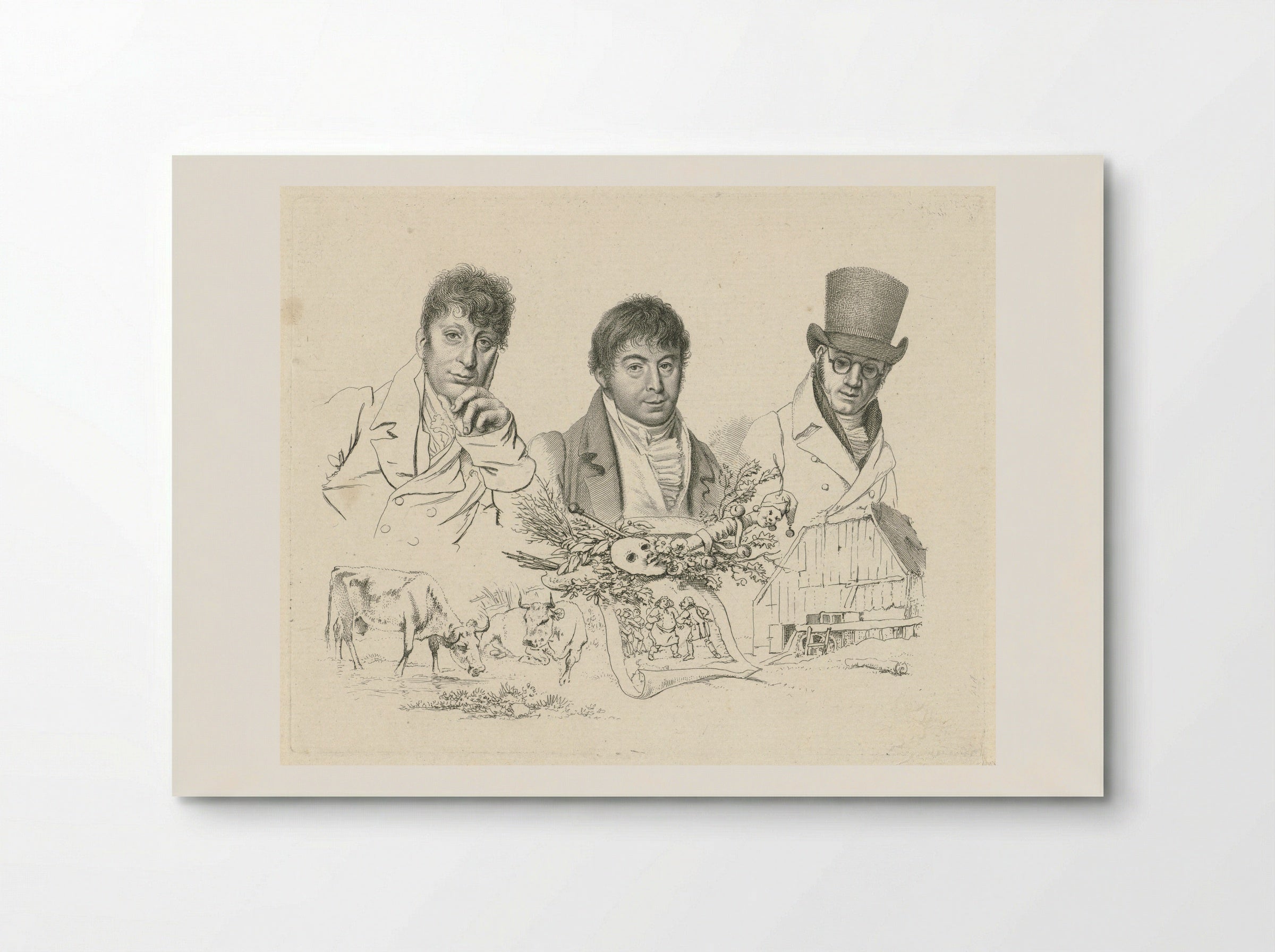 Portretten van H. Stokvisch, J. Smies en D. Kerkhoff - Jacob Ernst Marcus - Poster