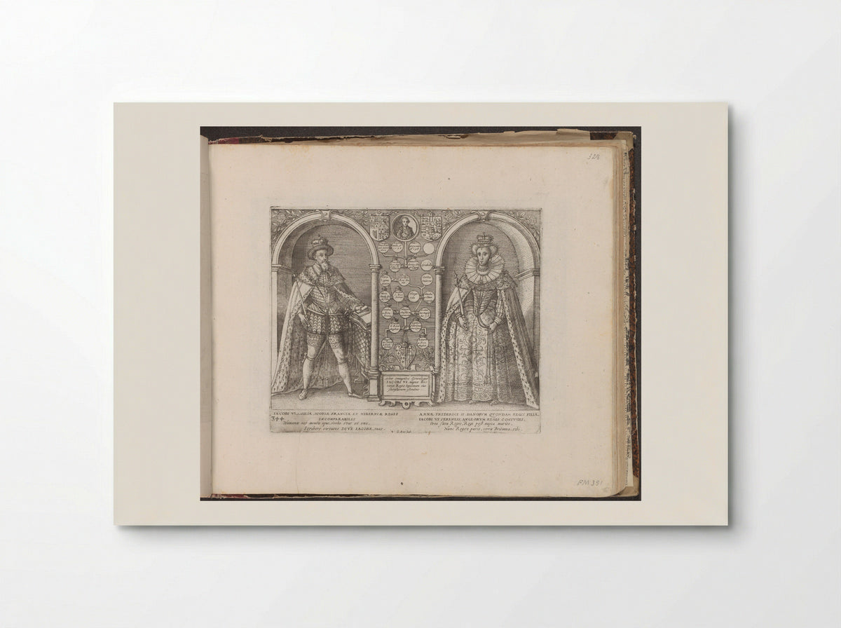 Portretten van Jacobus I en Anna - Caspar Ensius - Poster