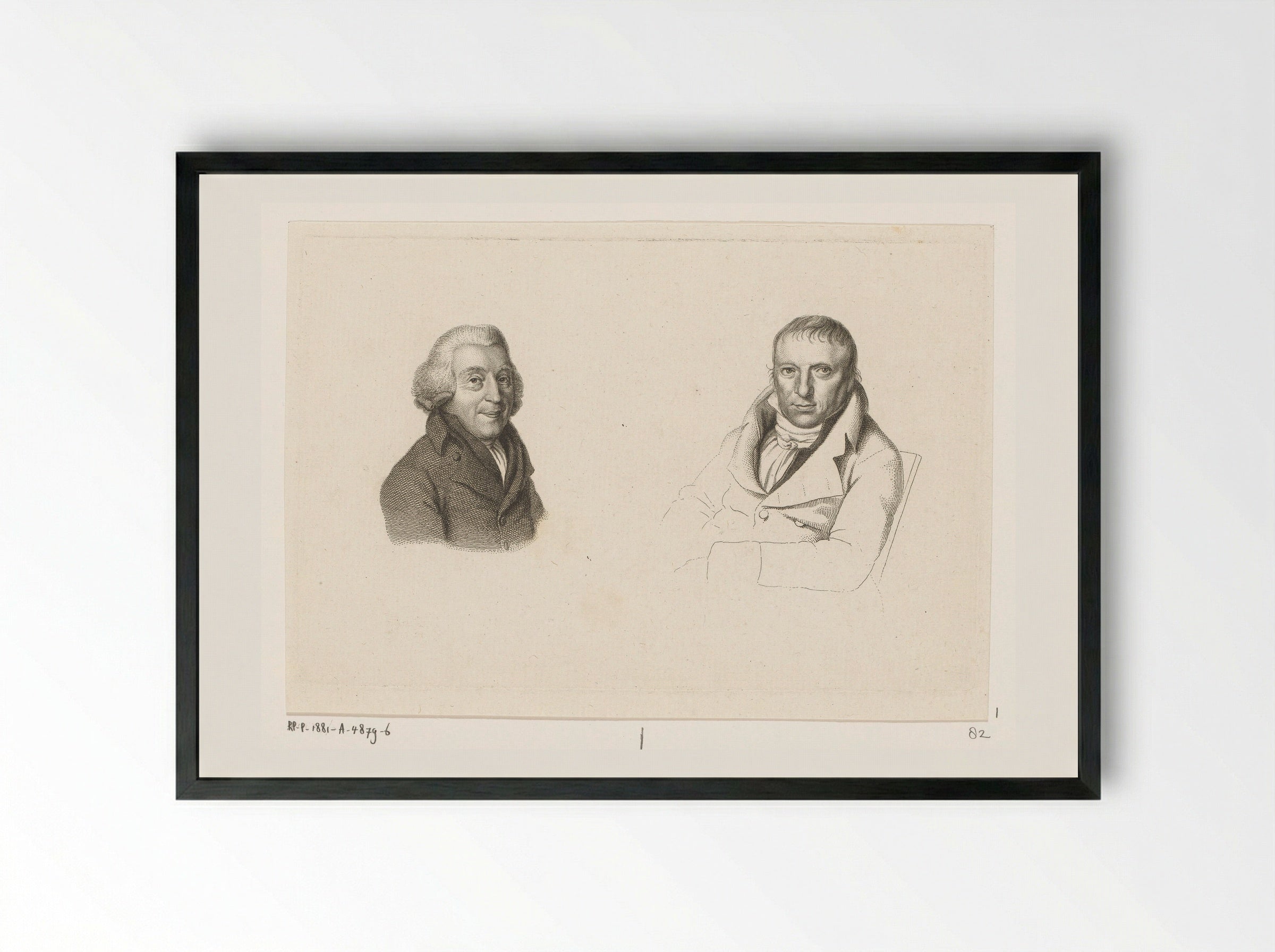 Portretten van Joannes Wilmet en Johannes Kinker - Jacob Ernst Marcus - Framed Print Black