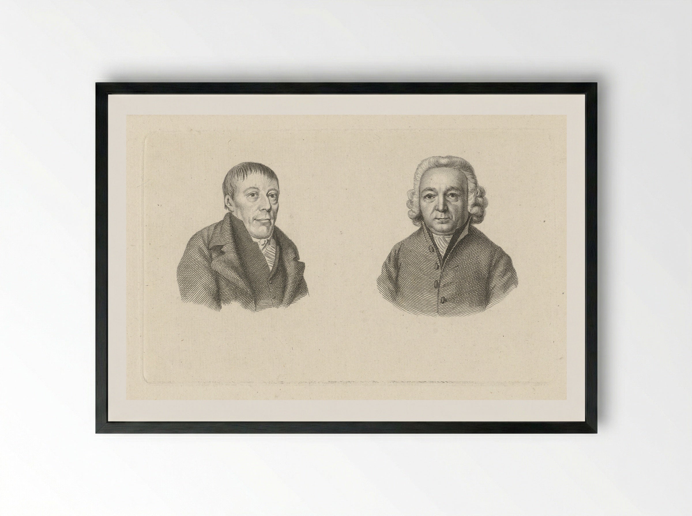 Portretten van Paulus van Hemert en Jean Henri van Swinden - Jacob Ernst Marcus - Framed Print Black