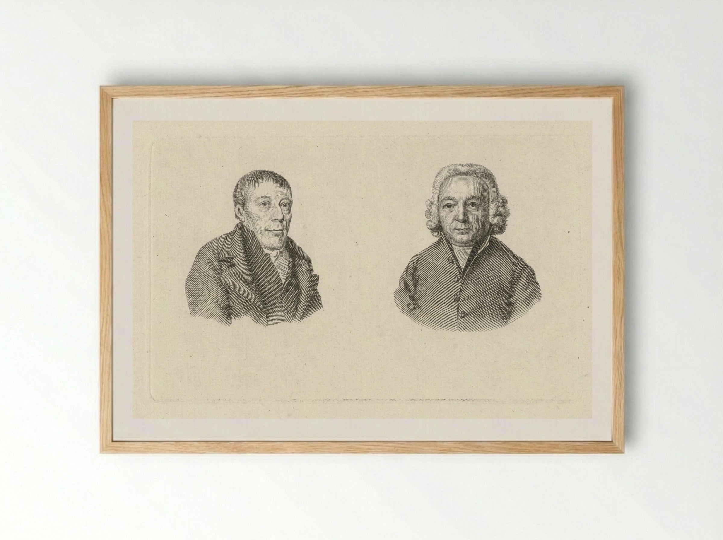 Portretten van Paulus van Hemert en Jean Henri van Swinden - Jacob Ernst Marcus - Framed Print Wood