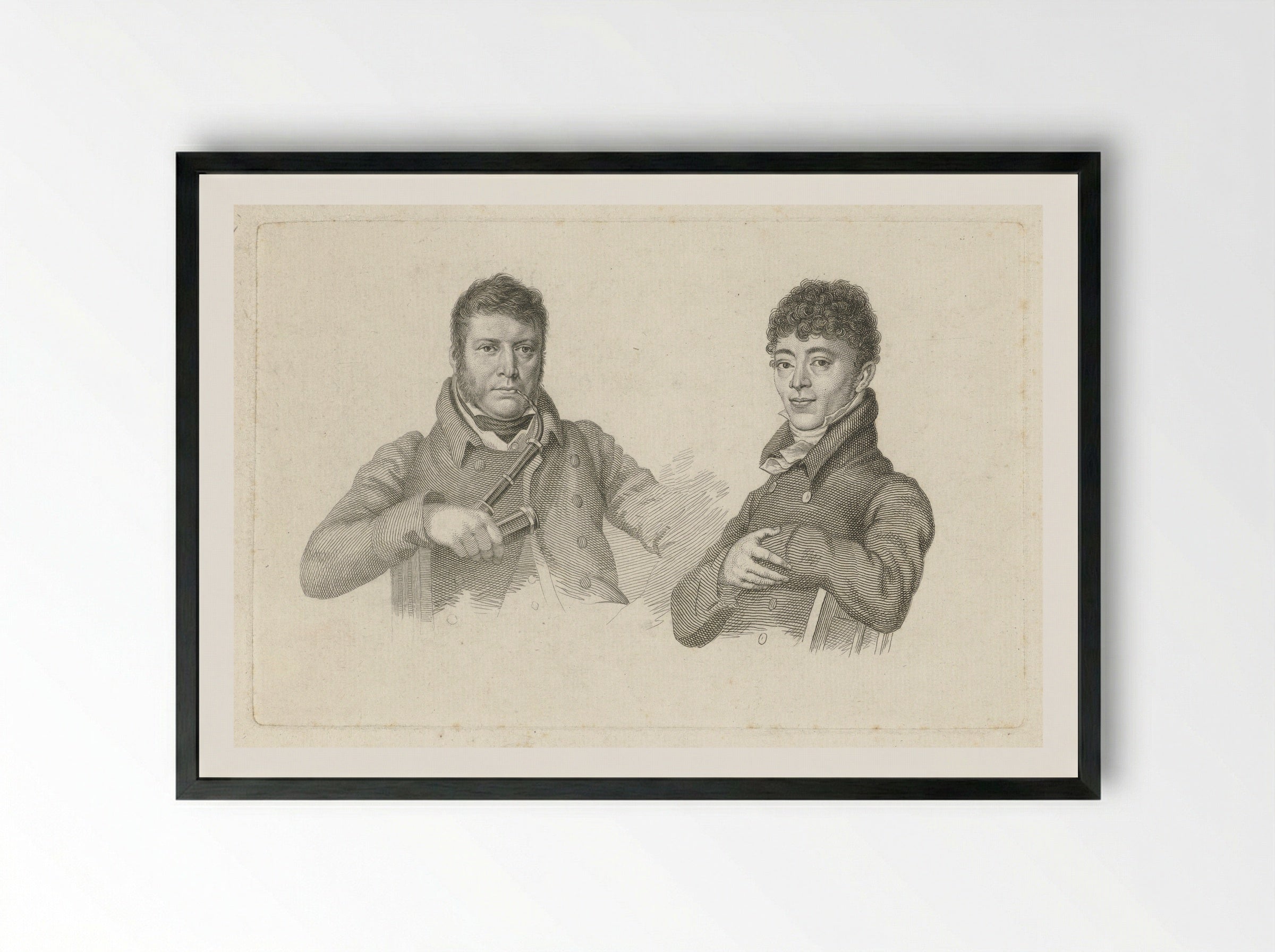 Portretten van Pieter Gerardus van Os en Albertus Jonas Brandt - Jacob Ernst Marcus - Framed Print Black