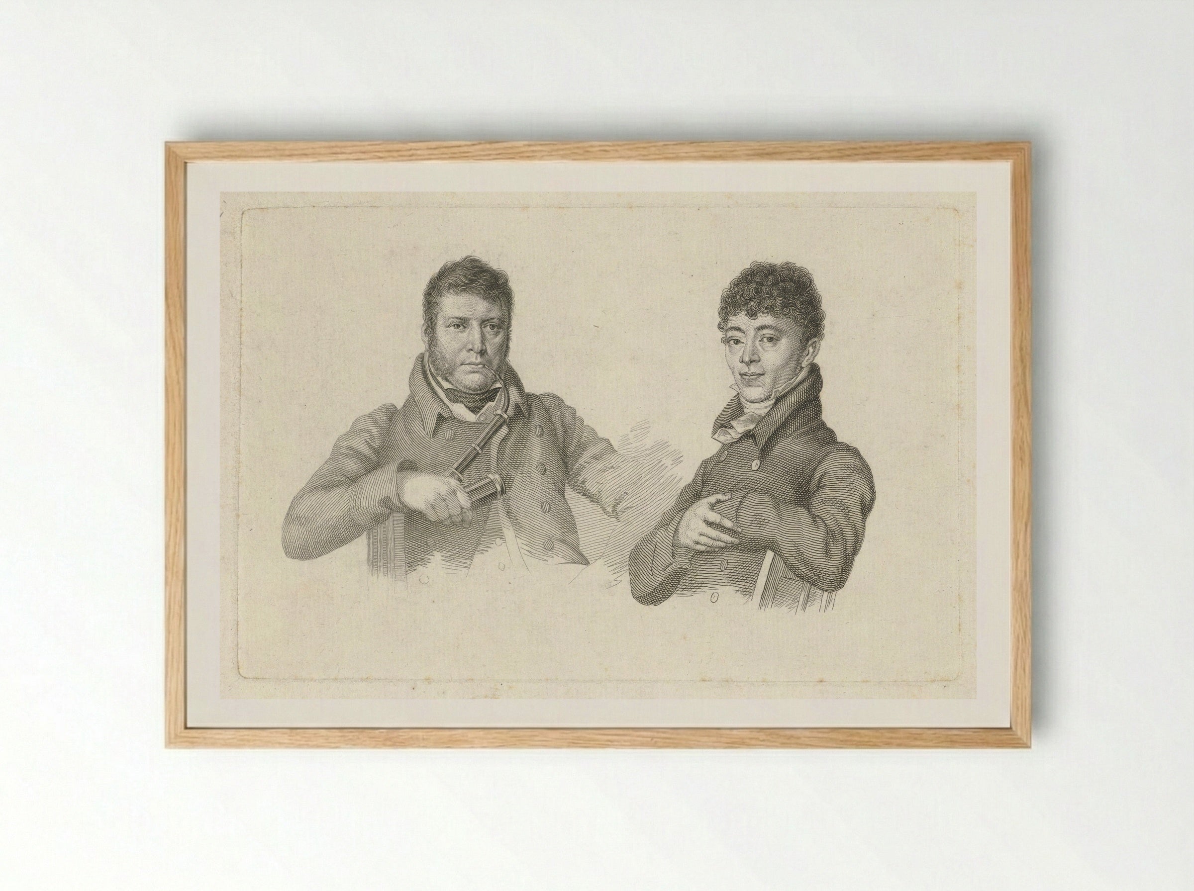 Portretten van Pieter Gerardus van Os en Albertus Jonas Brandt - Jacob Ernst Marcus - Framed Print Wood