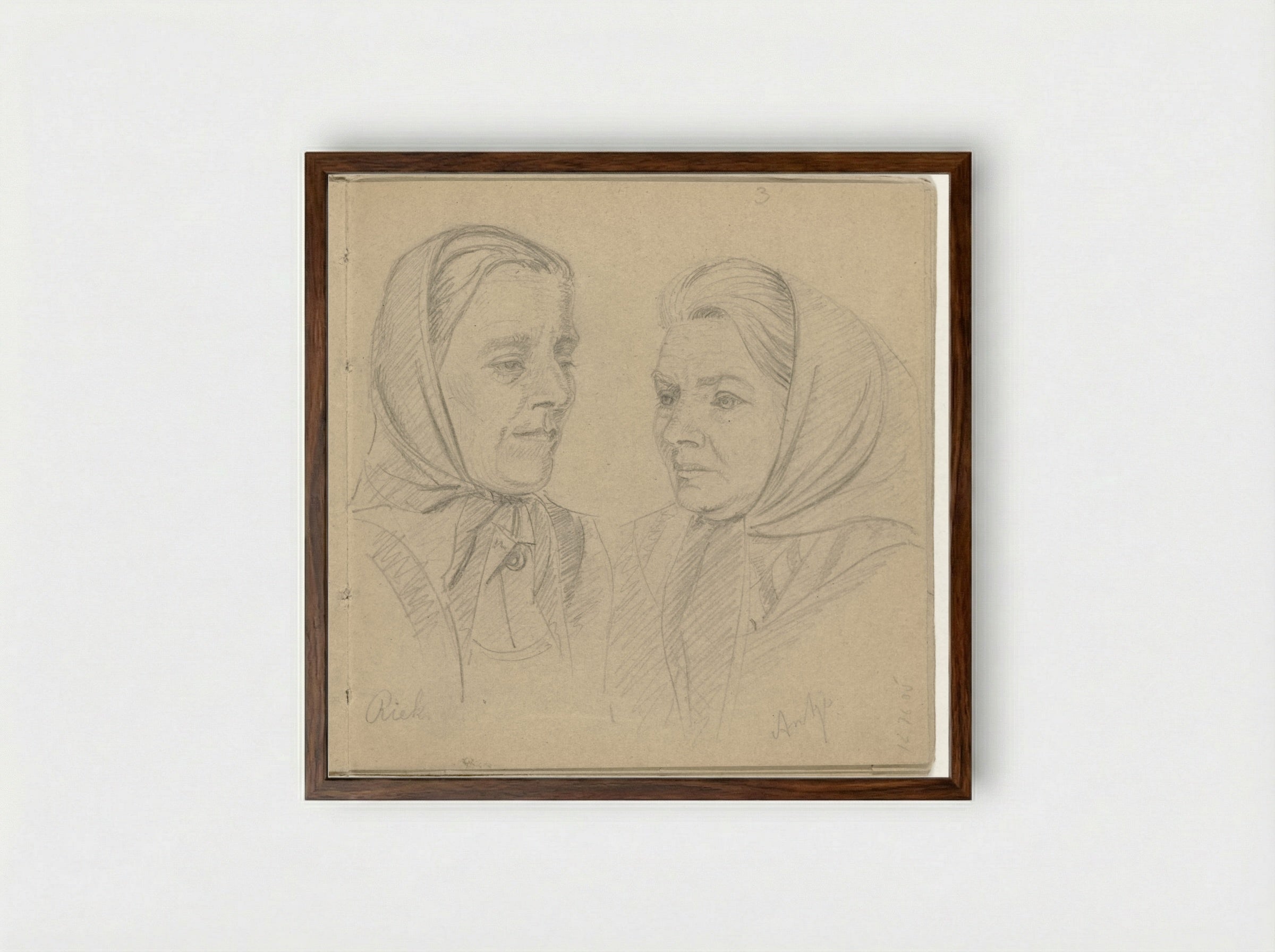 Portretten van Riek en Antje - To Frank-Stoltz - Framed Print Dark Wood