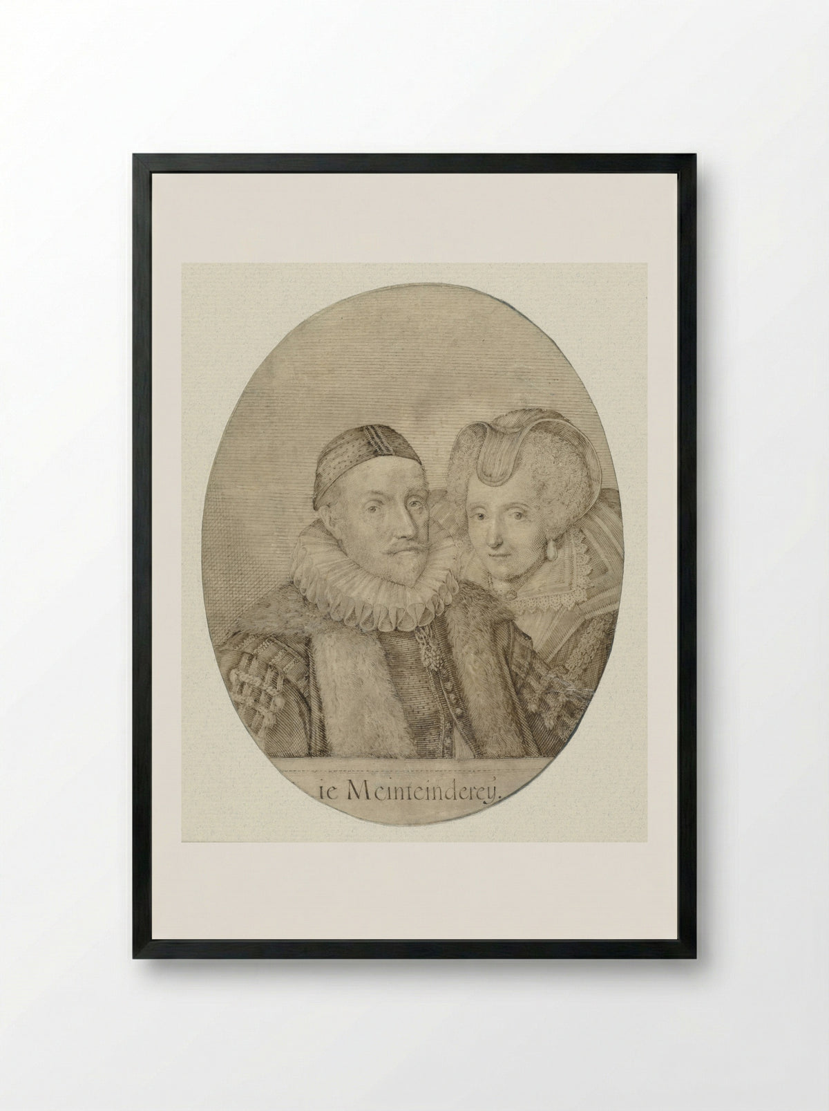 Portretten van Willem I en Louise de Coligny - J.A. Stock - Framed Print Black
