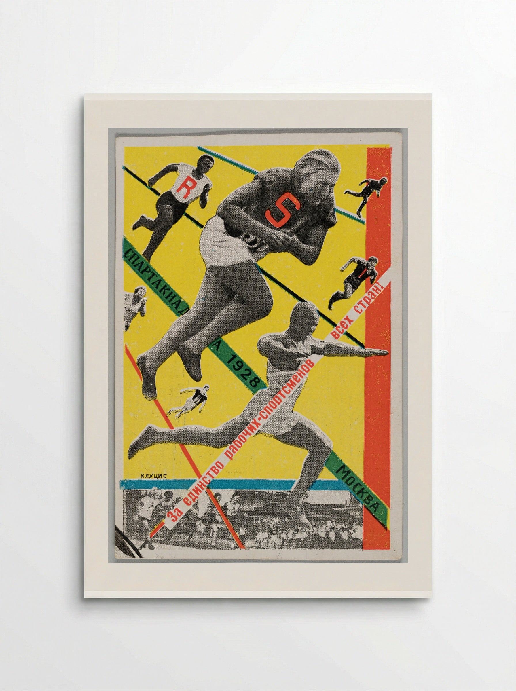 Postcard for Spartakiada, Moscow 1928 (Sprint) - Gustavs Klucis - Poster