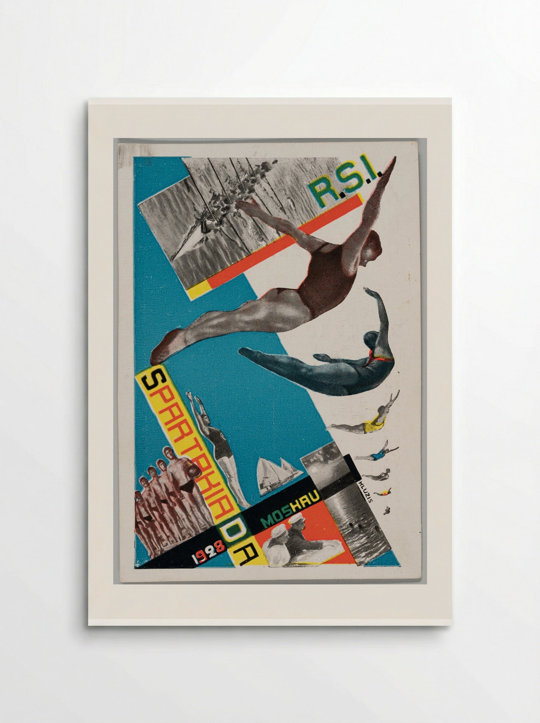 Postcard for Spartakiada, Moscow 1928 (The swallows (Diving)) - Gustavs Klucis - Poster