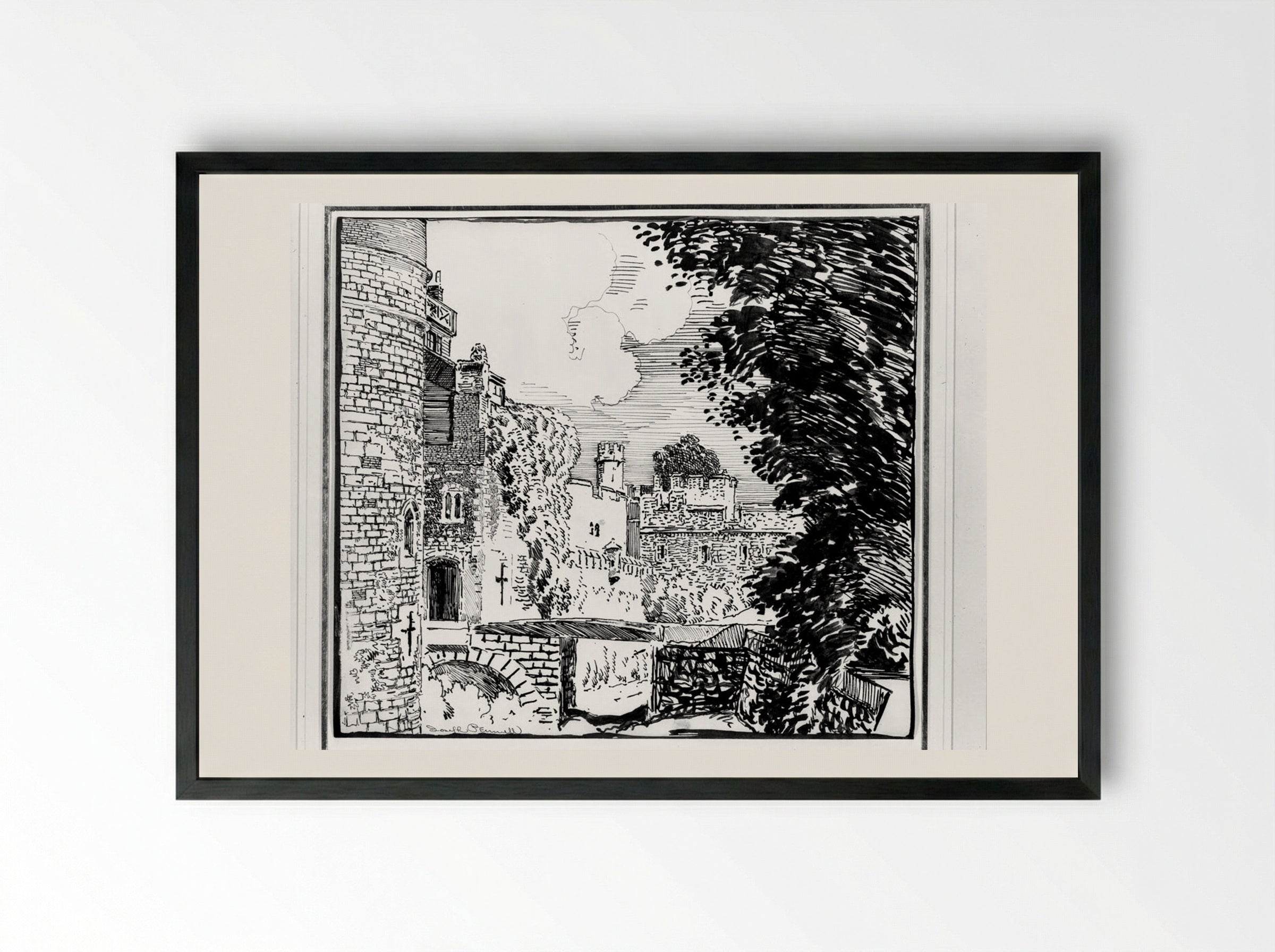Postern Gateway - Joseph Pennell - Framed Print Black