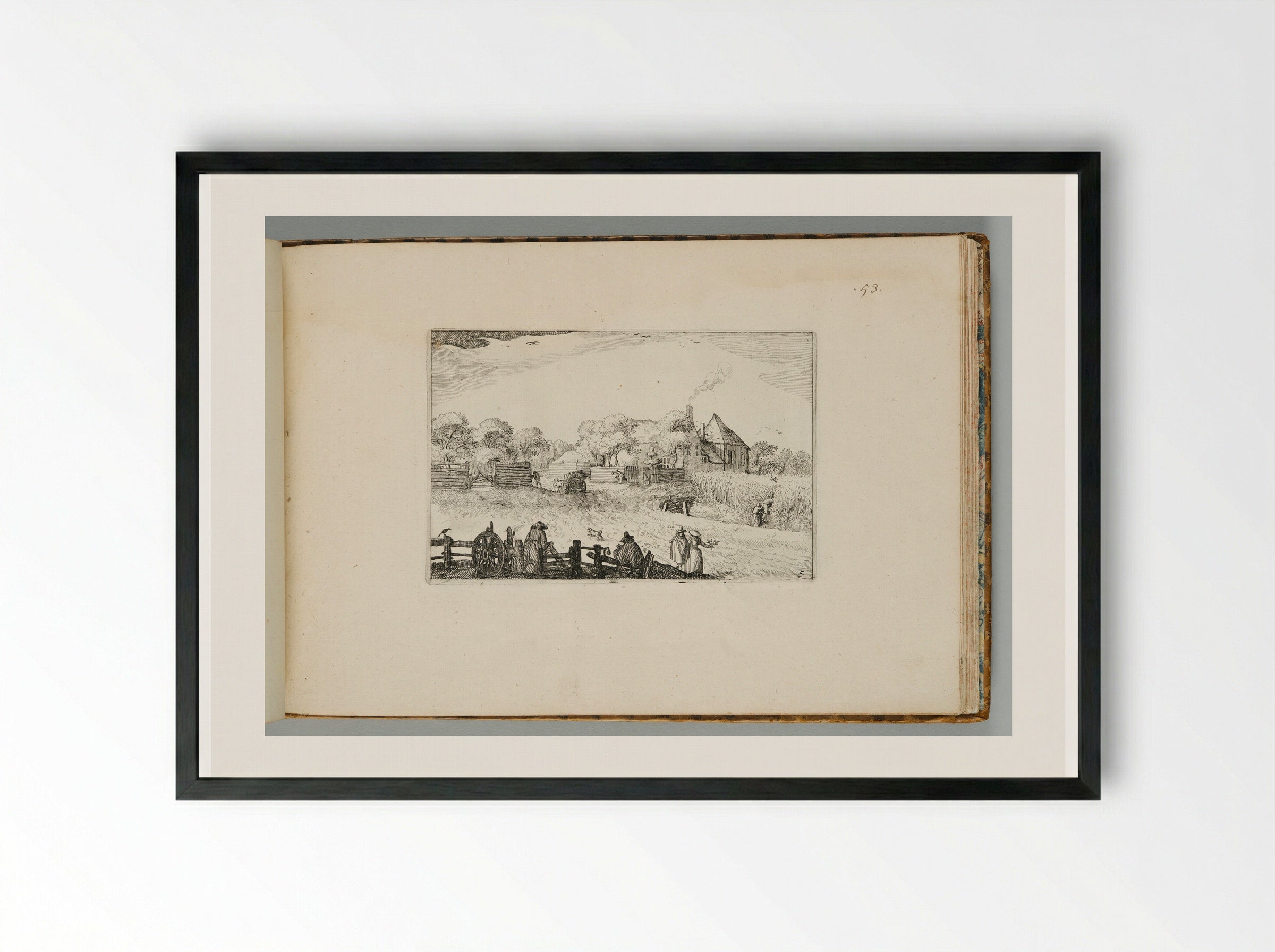 Pot's Inn - Claes Jansz. Visscher - Framed Print Black