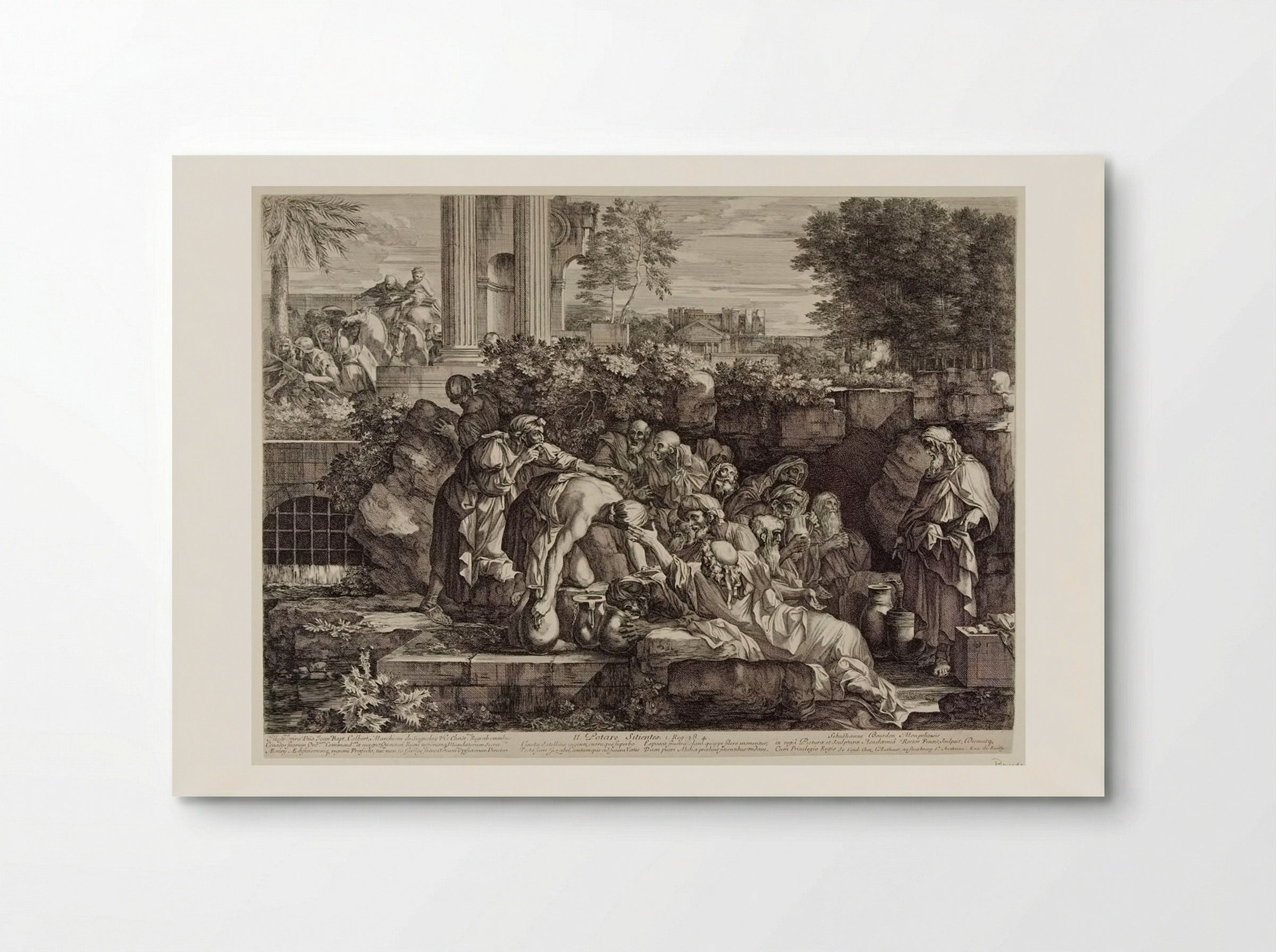 Potare sitientes: Abdias Giving Bread and Water to the Prophets Persecuted by Jezabel - Sébastien Bourdon - Poster
