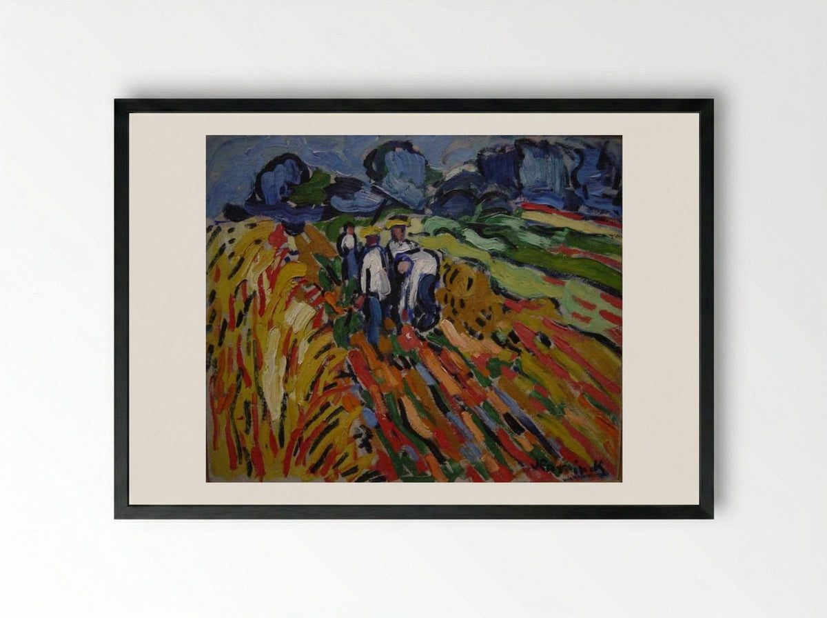Potato Pickers - Maurice de Vlaminck - Framed Print Black