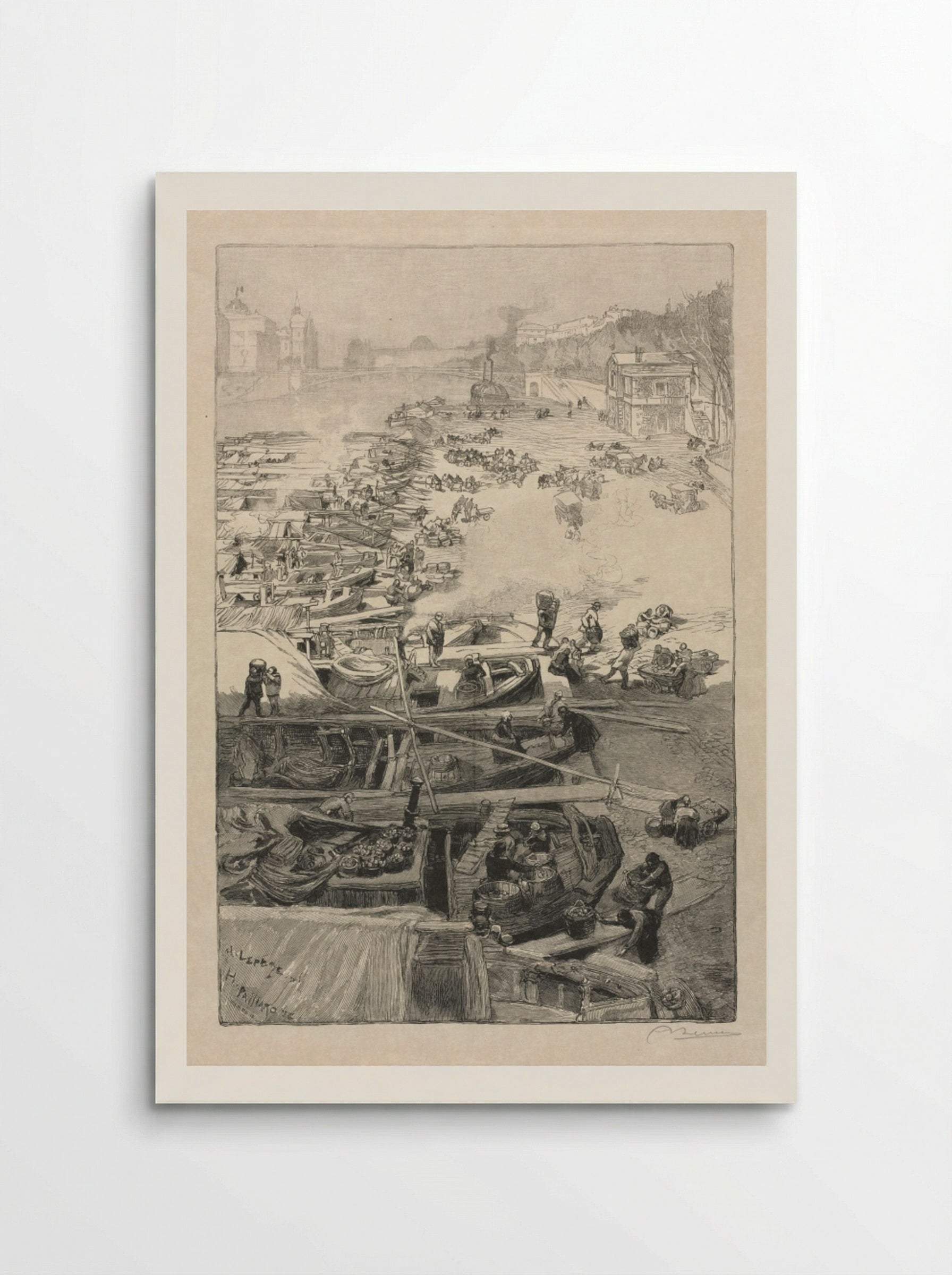 Potatoes Arriving at the Hôtel de Ville - Auguste Louis Lepère - Poster