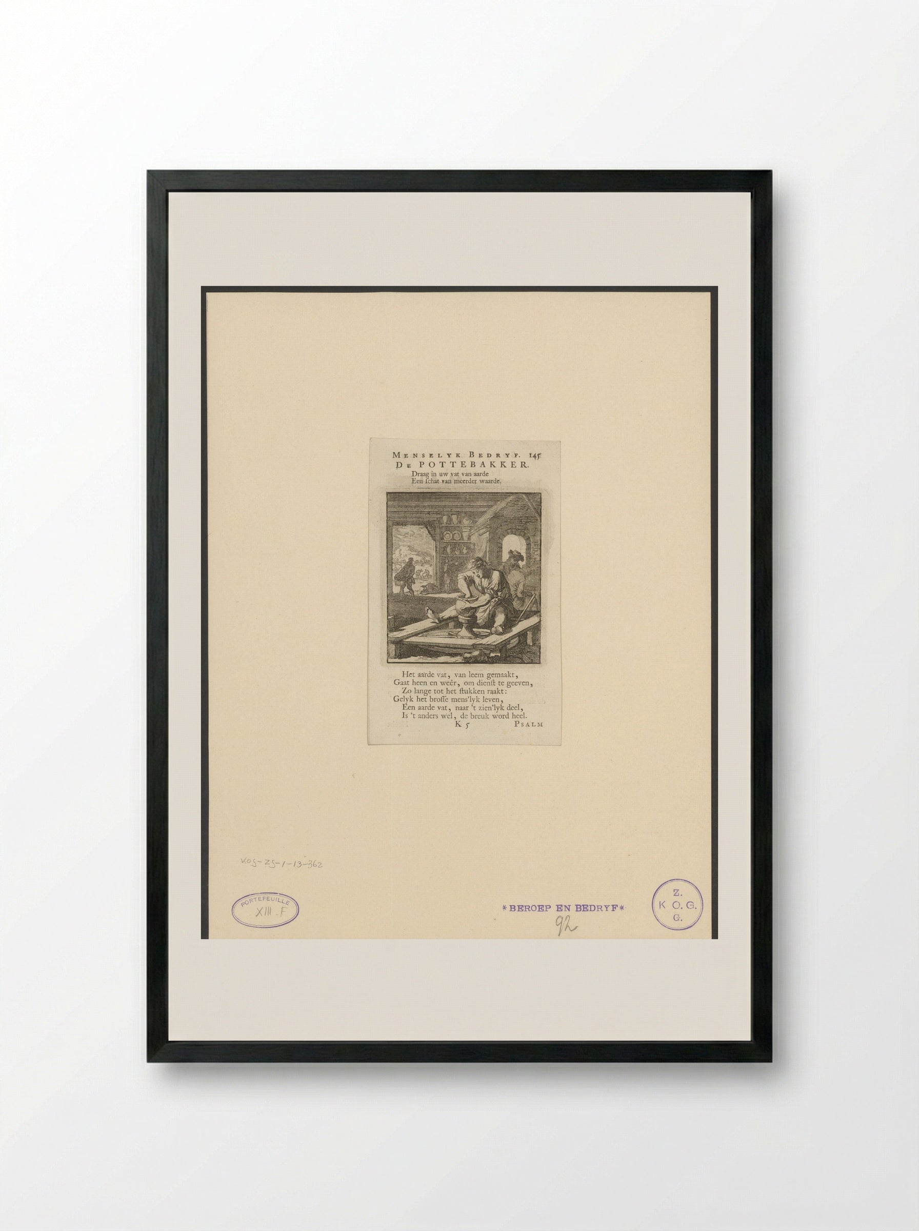Pottenbakker draait een pot - Cornelis van der Sys - Framed Print Black