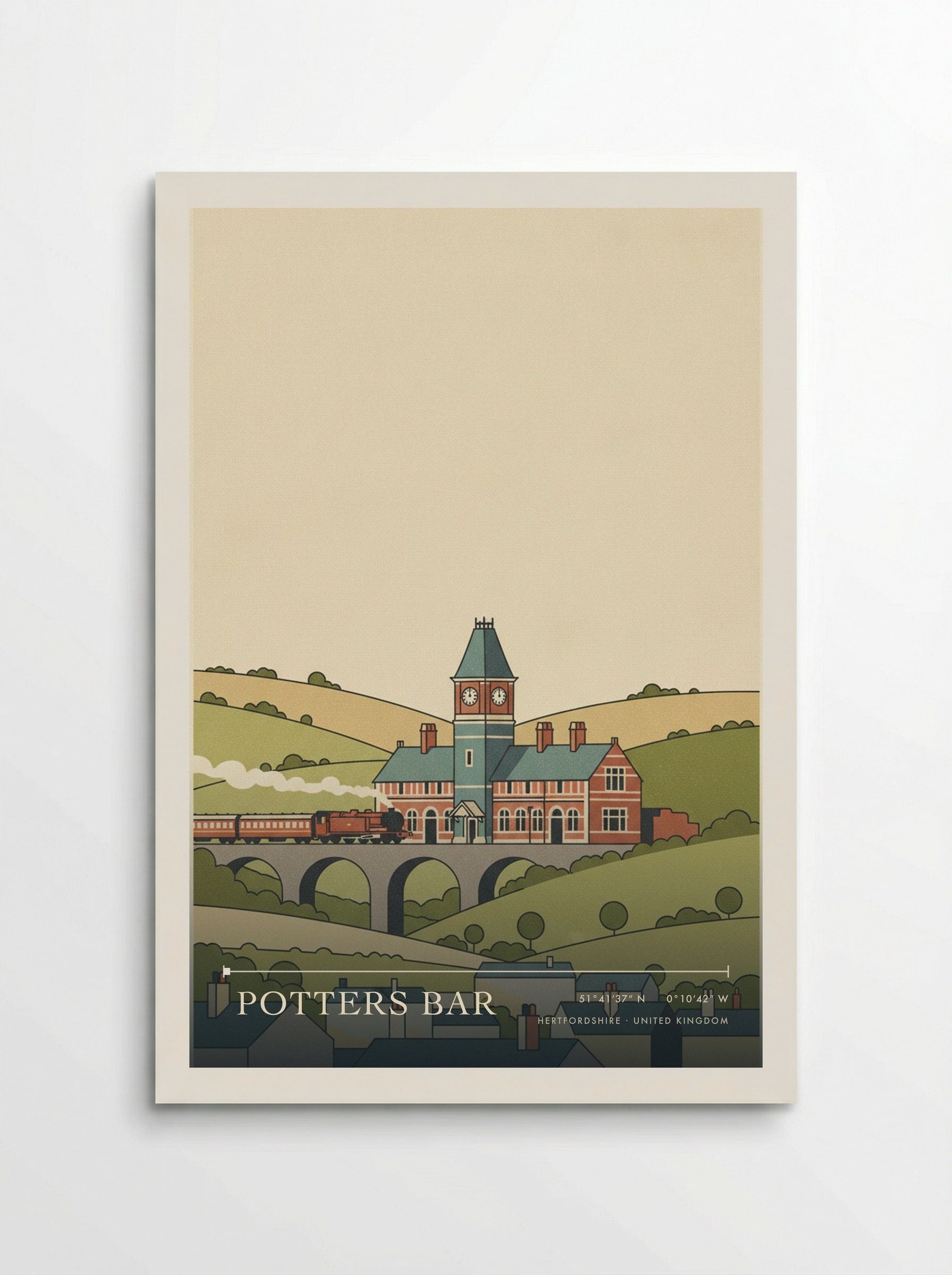 Potters Bar Hertfordshire United Kingdom Travel Poster - Poster