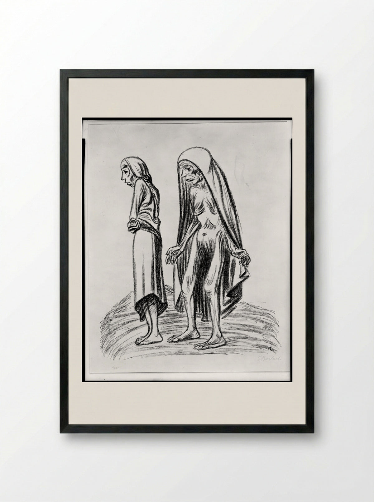 Poverty - Ernst Barlach - Framed Print Black