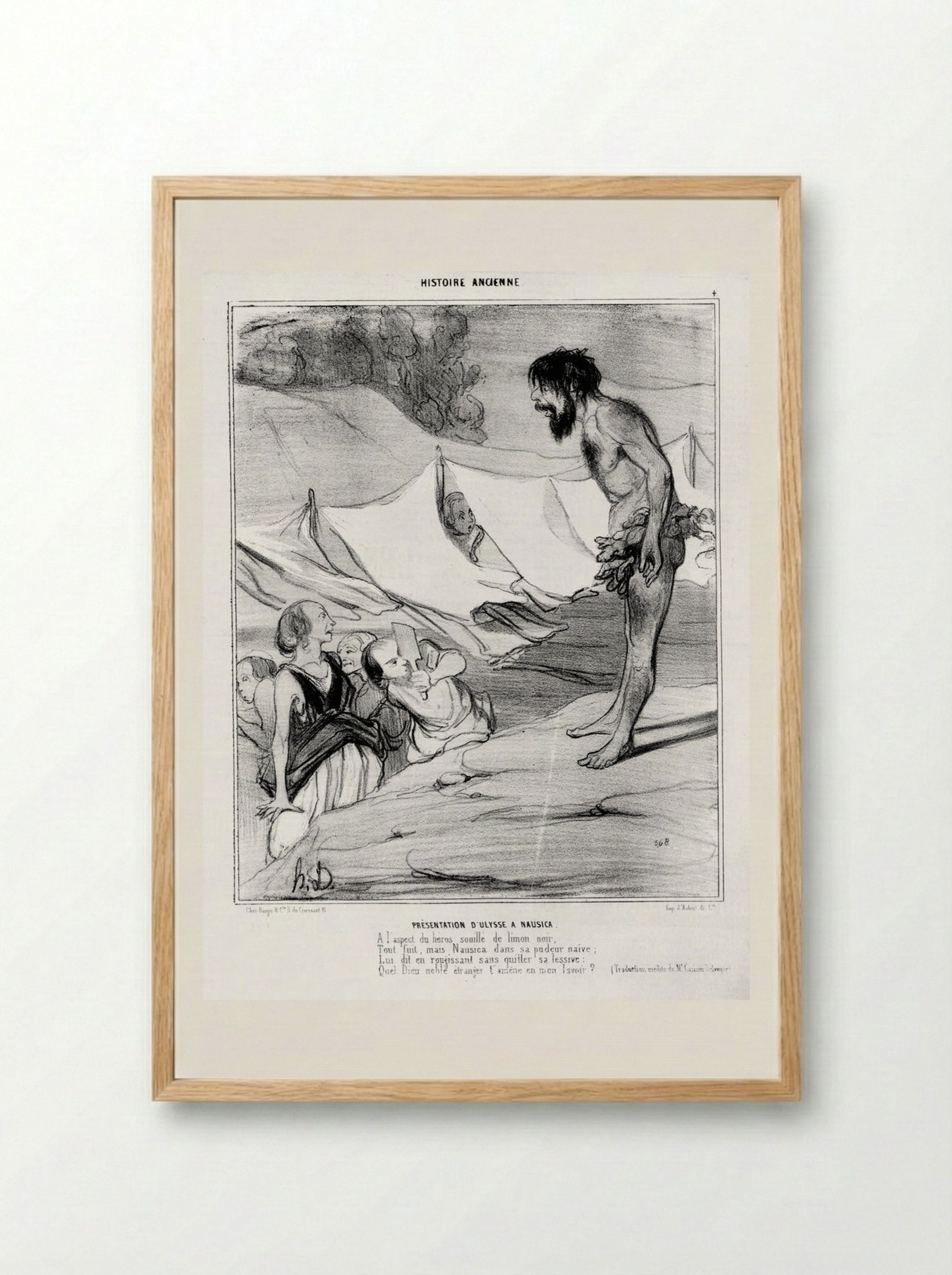 Présentation d'Ulysse à Nausicaa - Honoré-Victorin Daumier - Framed Print Wood