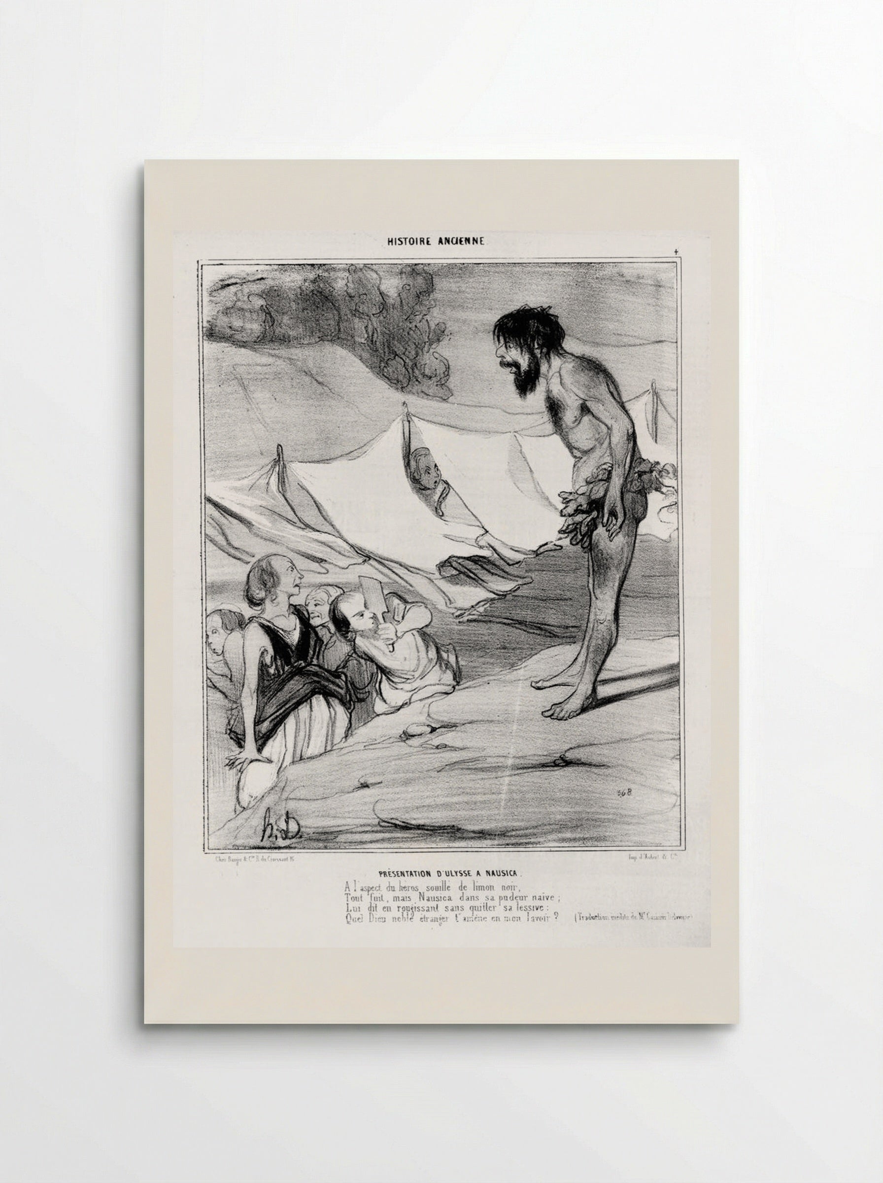 Présentation d'Ulysse à Nausicaa - Honoré-Victorin Daumier - Poster