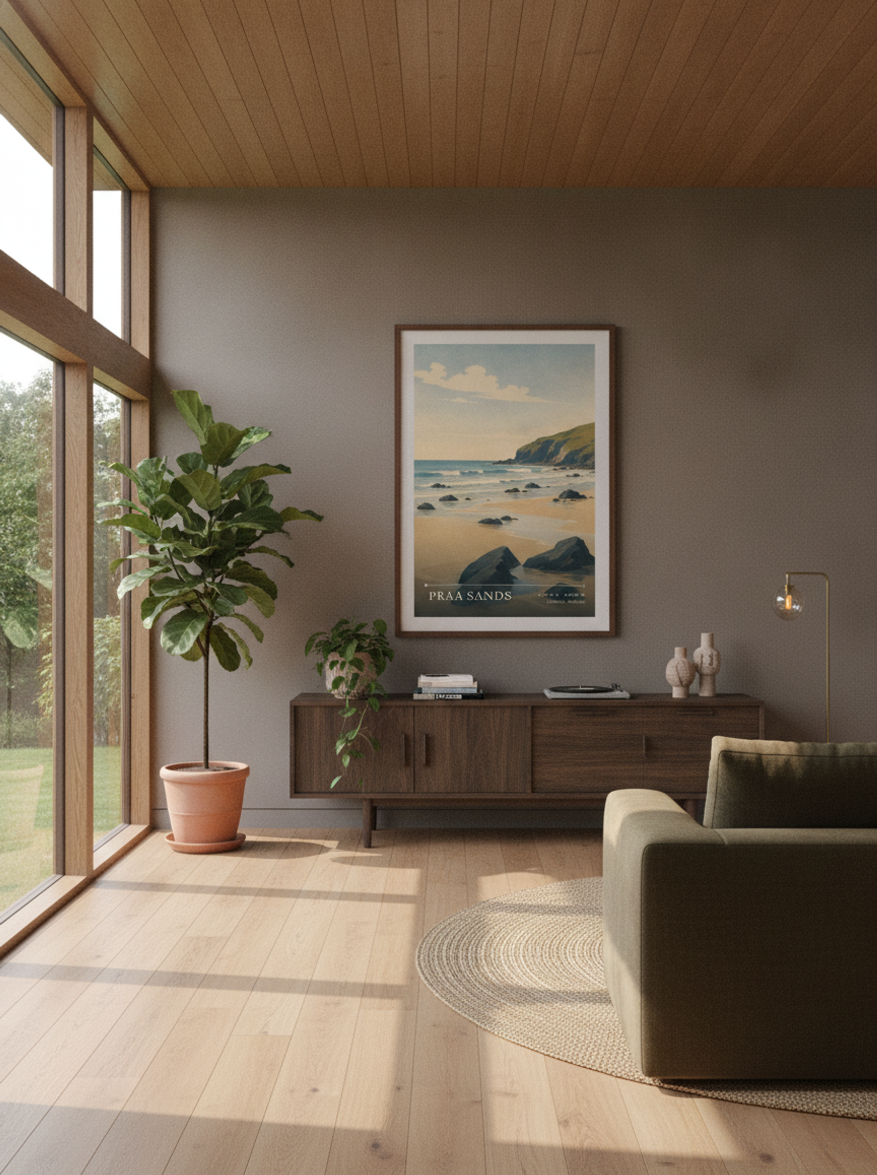 Praa Sands Cornwall England Travel Poster - Lifestyle