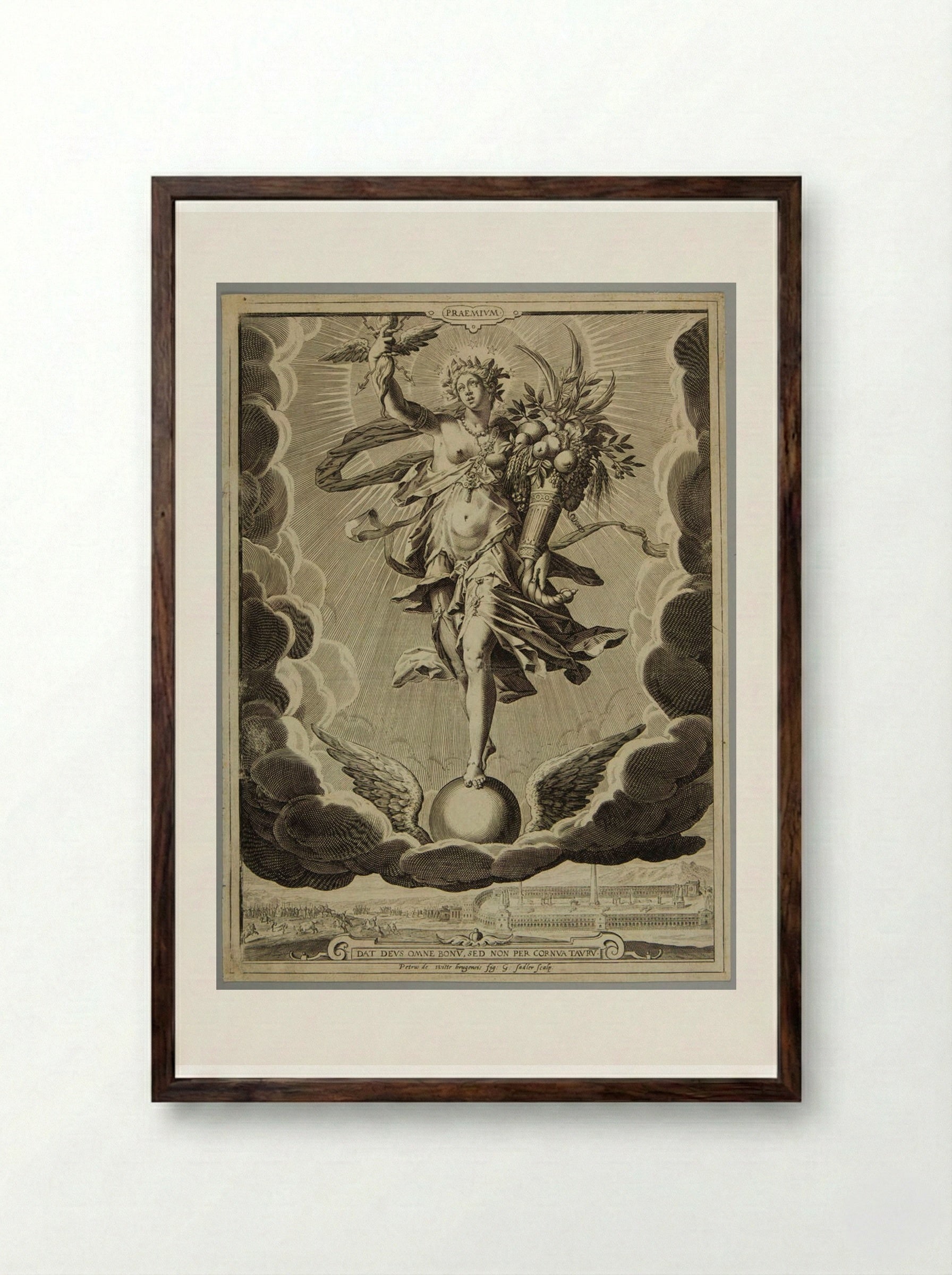 Praemium - Aegidius Sadeler II - Framed Print Dark Wood
