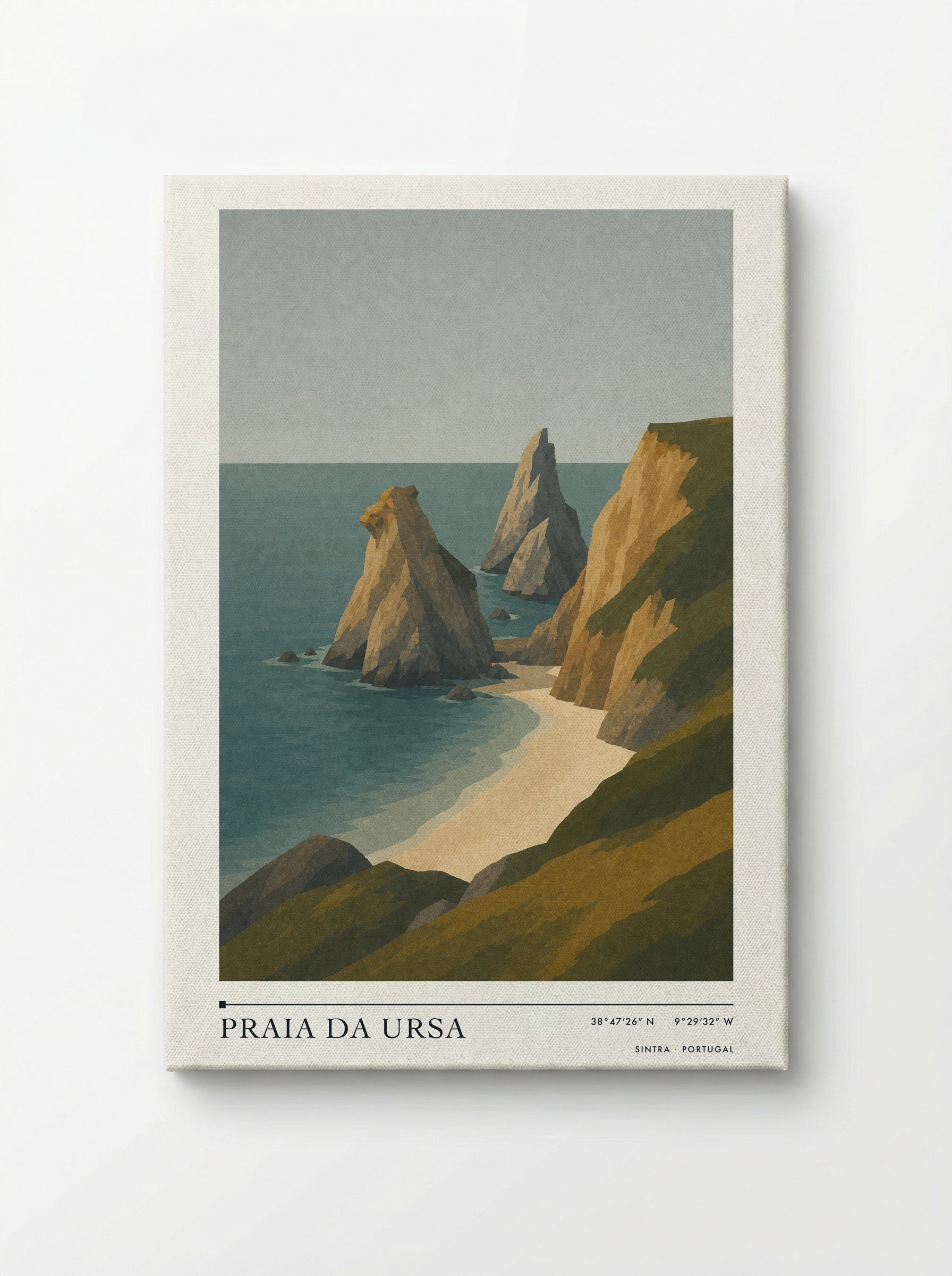Praia da Ursa Travel Poster Artwork - Canvas