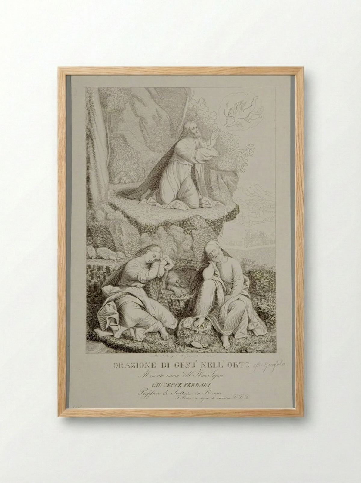 Prayer of Jesus in the Garden - Michele Vignocchi - Framed Print Wood