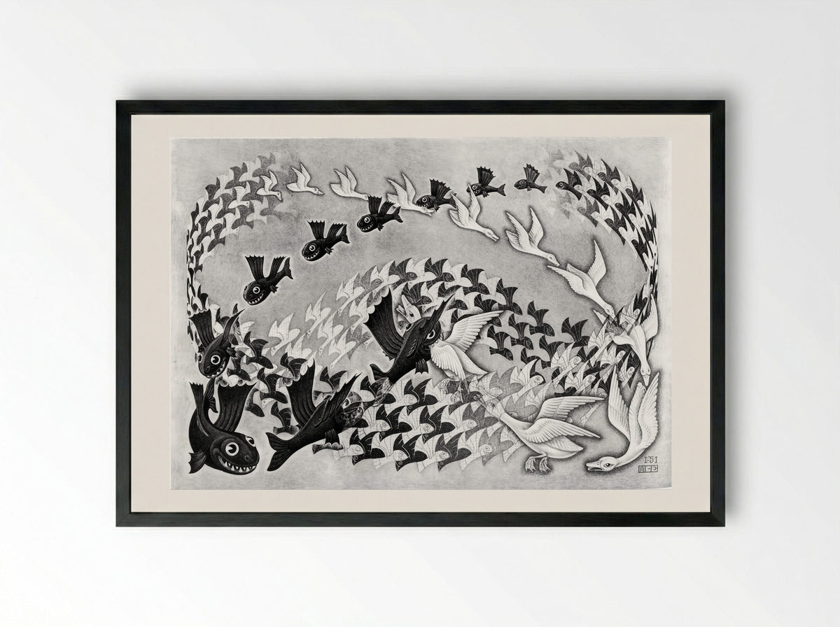 Predestination - M.C. Escher - Framed Print Black