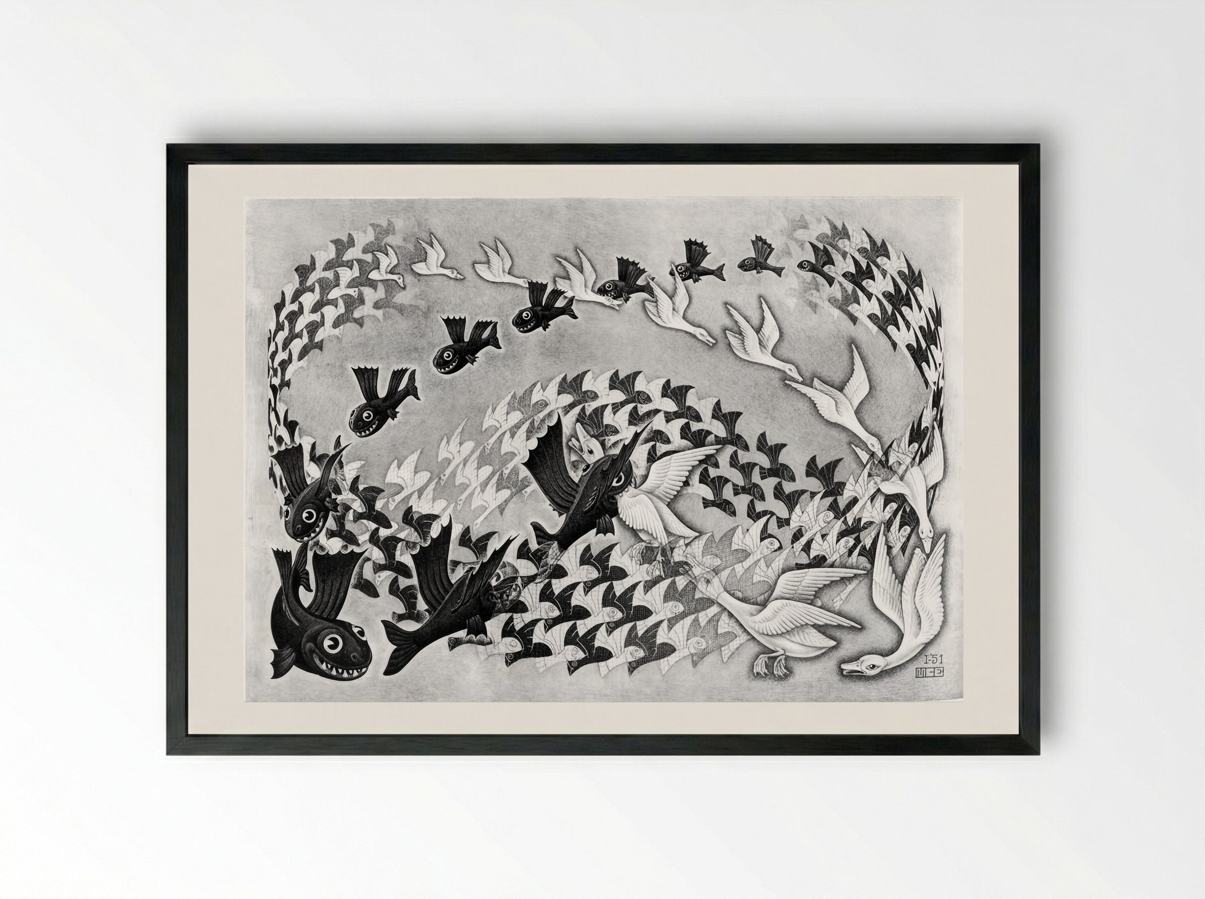 Predestination - M.C. Escher - Framed Print Black