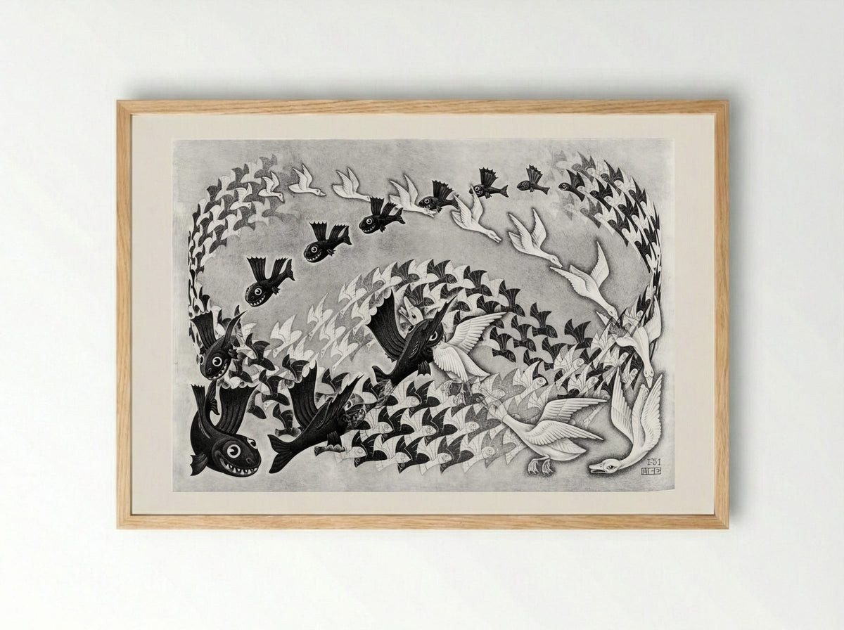 Predestination - M.C. Escher - Framed Print Wood