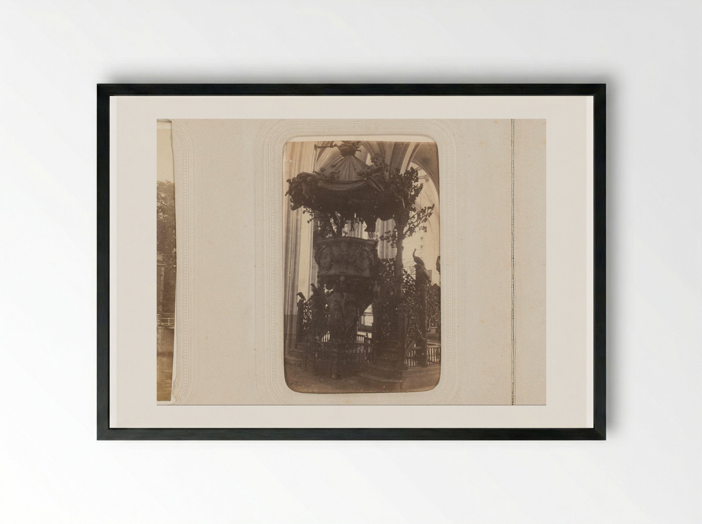 Preekstoel in de Onze-Lieve-Vrouwekathedraal te Antwerpen - Adolphe Braun & Cie. - Framed Print Black