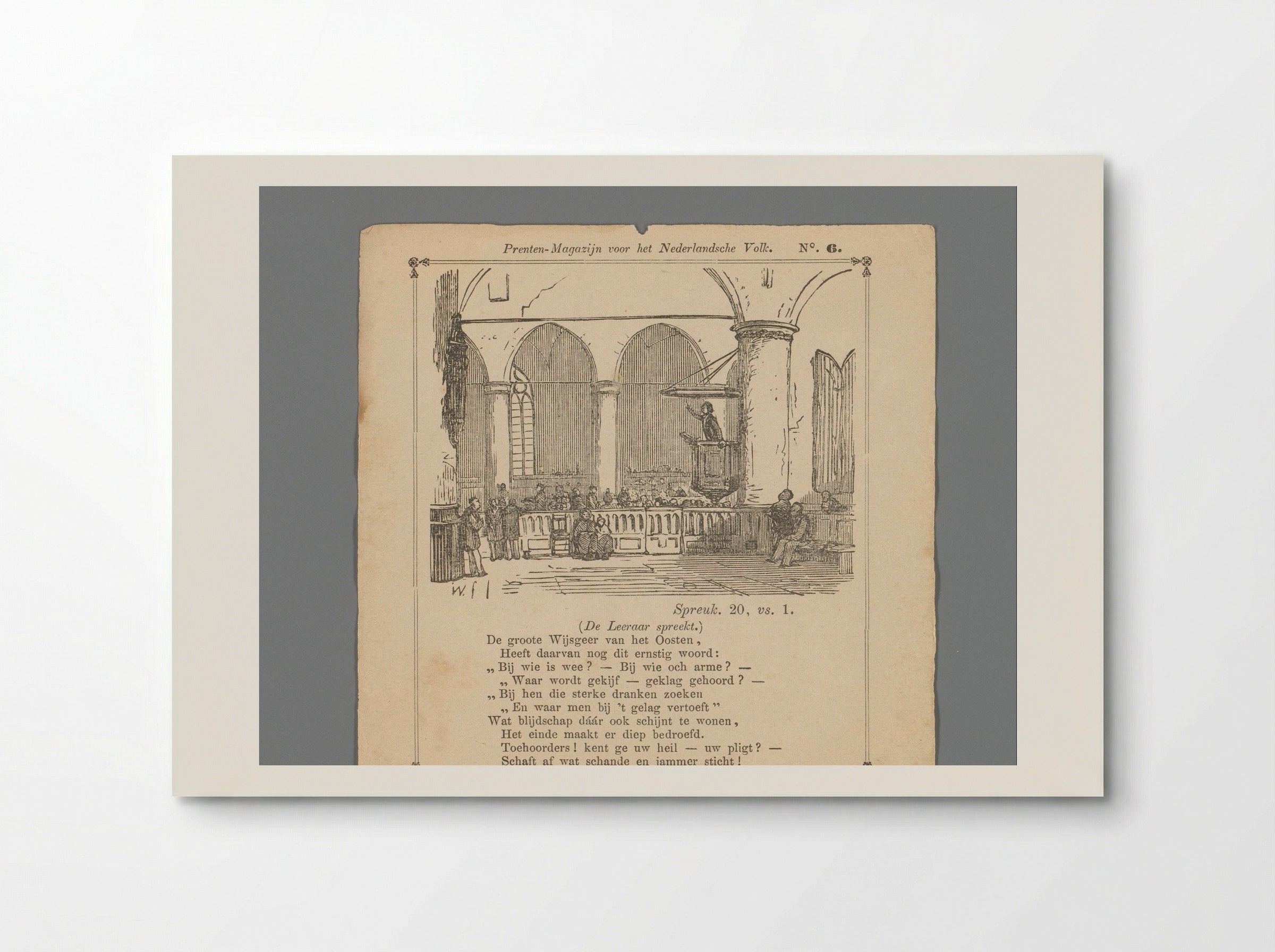 Prekende predikant in een kerk - Isaac Weissenbruch - Poster