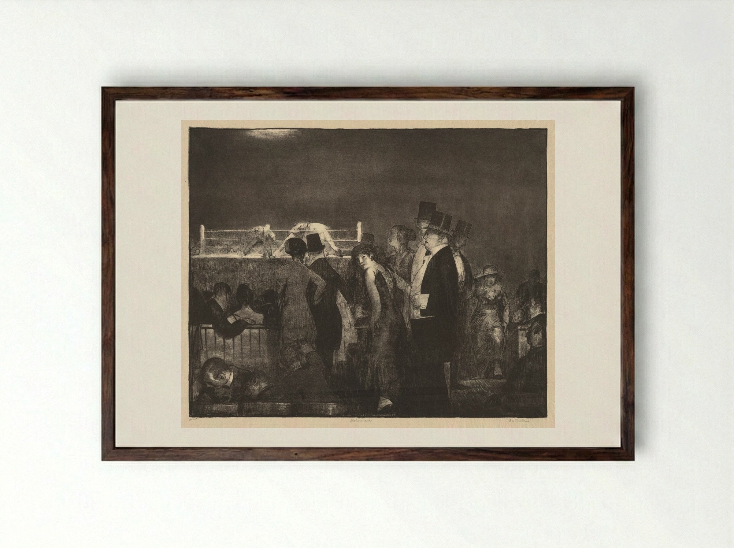 Preliminaries - George Bellows - Framed Print Dark Wood