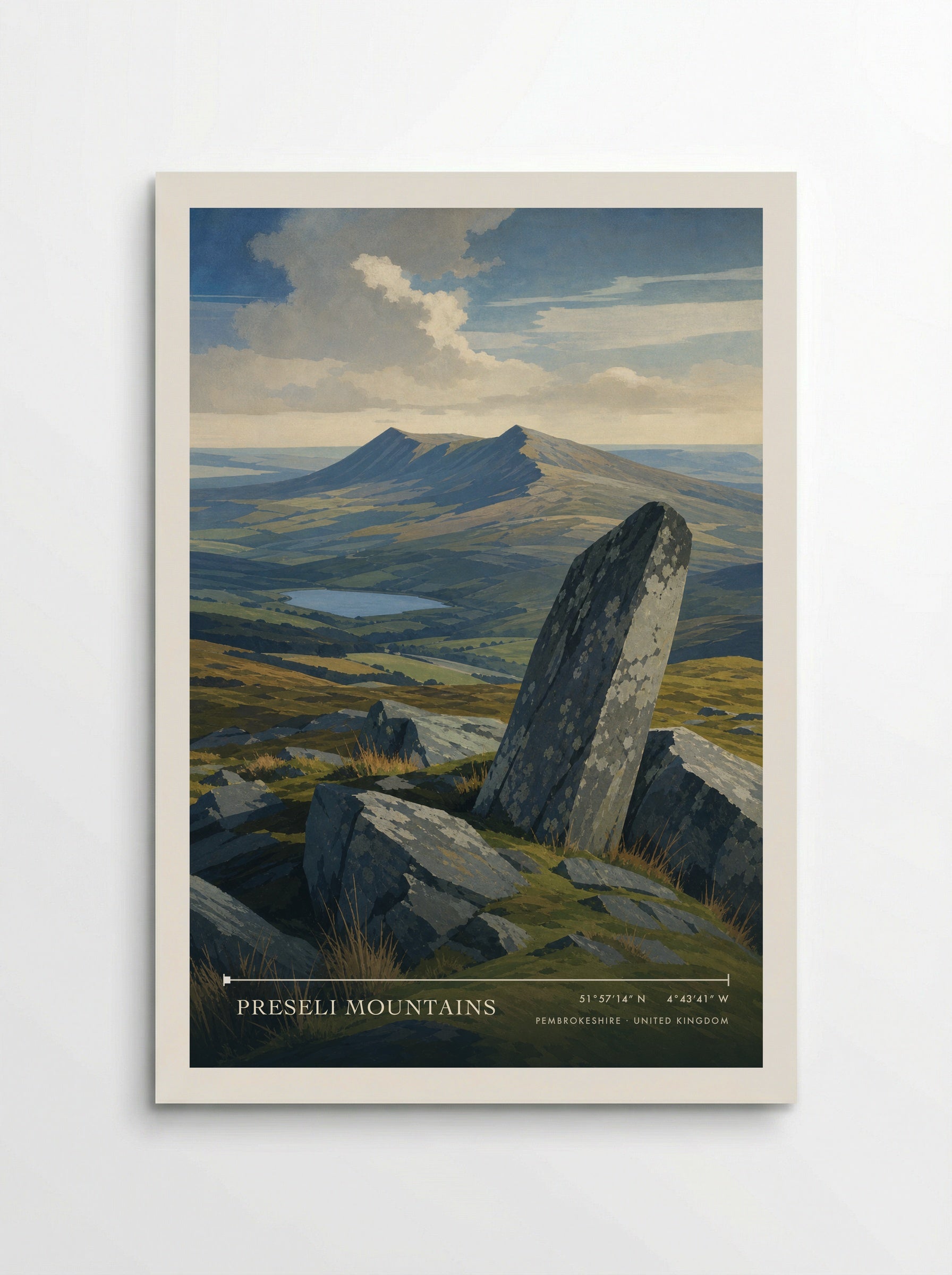Preseli Mountains Pembrokeshire United Kingdom Travel Poster - Poster