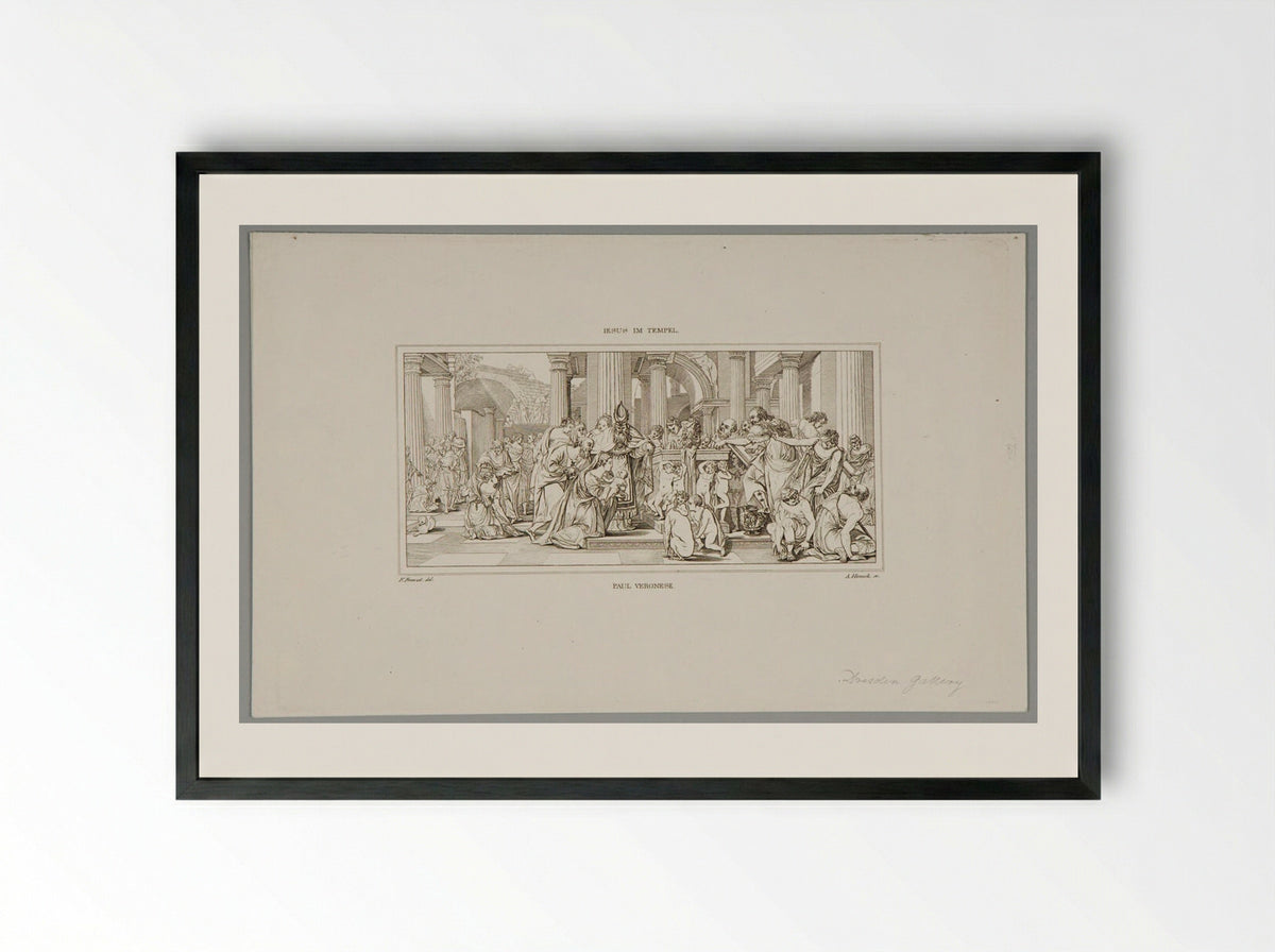 Presentation in the Temple (After Veronese) - Adolf Hohneck - Framed Print Black