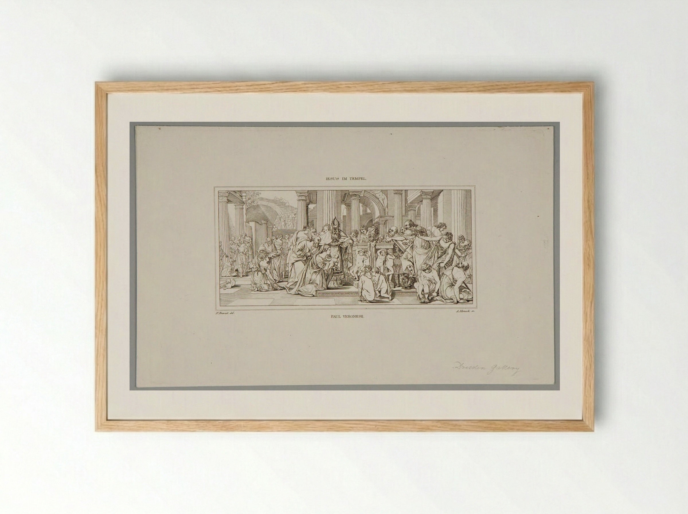 Presentation in the Temple (After Veronese) - Adolf Hohneck - Framed Print Wood