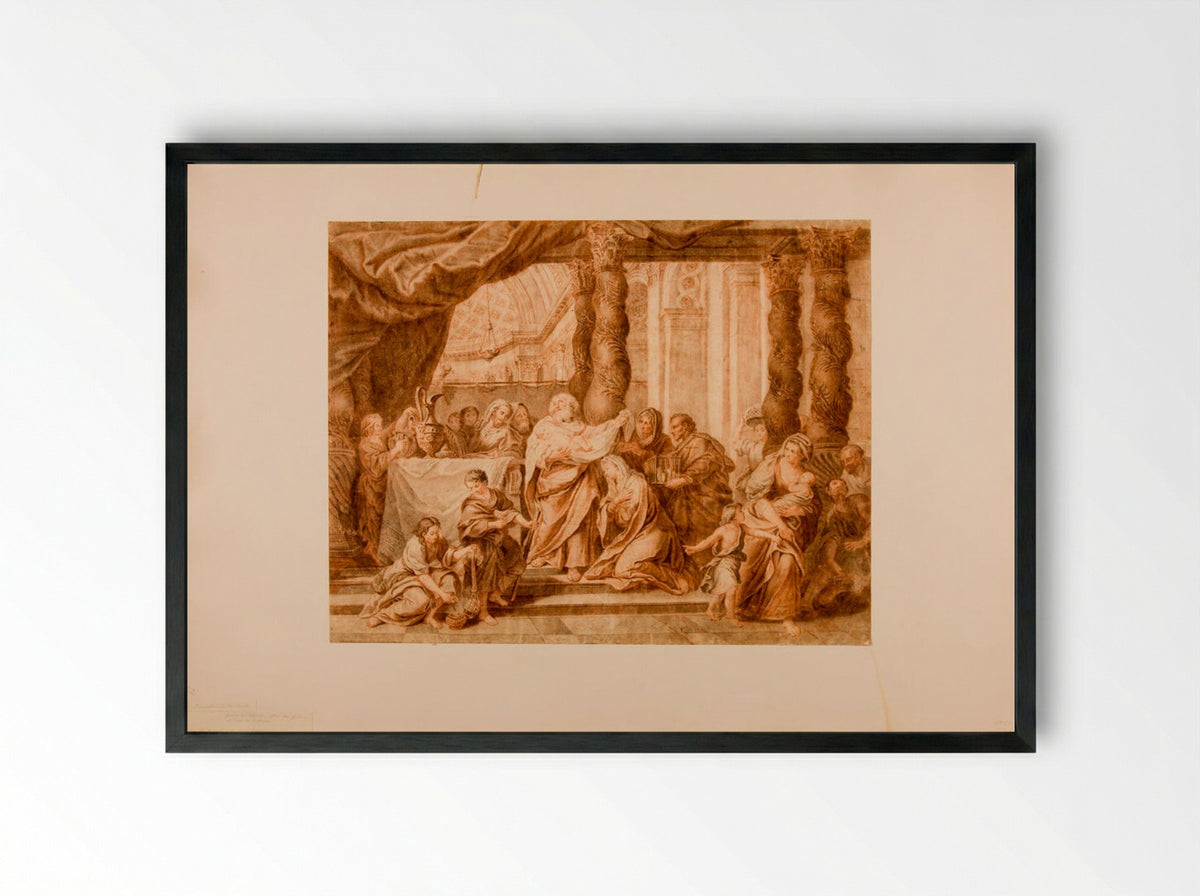 Presentation in the Temple, after Louis de Boulogne - Jan Joost van Cossiau - Framed Print Black