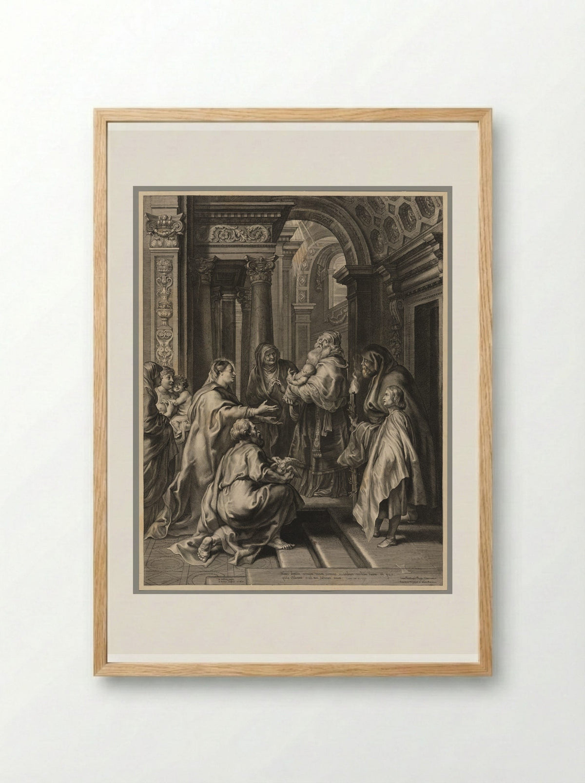 Presentation in the Temple - Paulus Pontius - Framed Print Wood