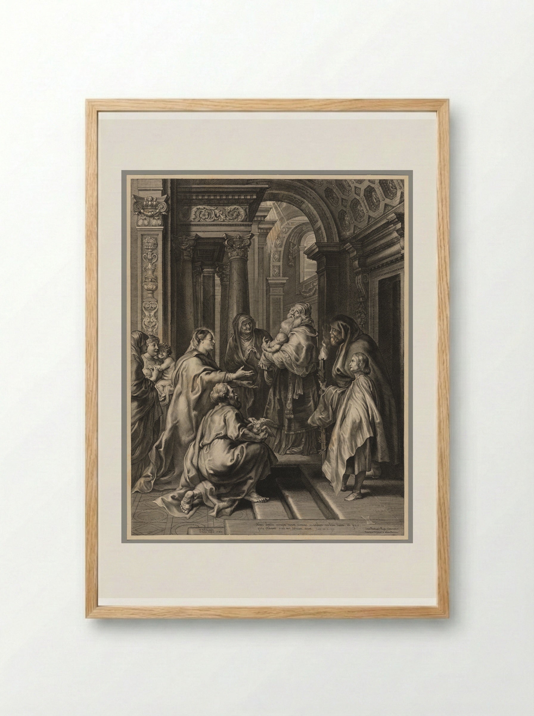 Presentation in the Temple - Paulus Pontius - Framed Print Wood