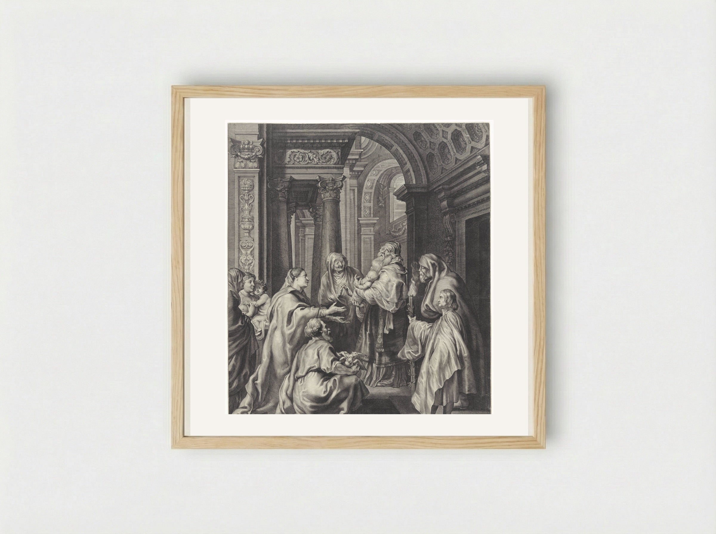 Presentation in the Temple - Paulus Pontius - Framed Print Wood