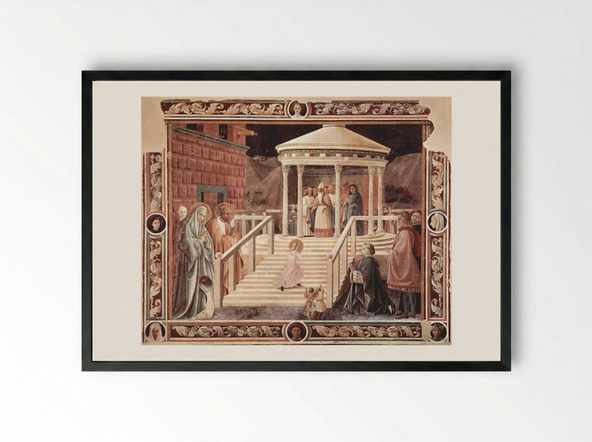 Presentation of the Virgin in the Temple - Paolo Uccello - Framed Print Black