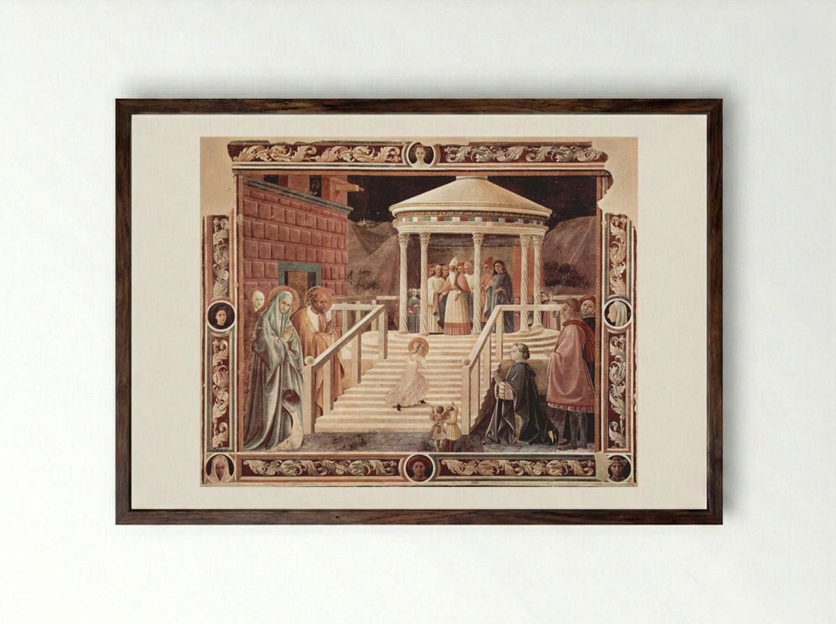 Presentation of the Virgin in the Temple - Paolo Uccello - Framed Print Dark Wood
