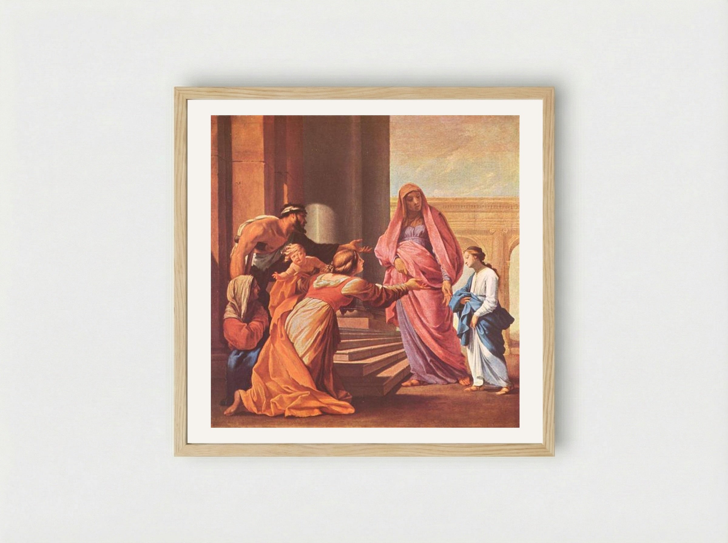 Presentation of the Virgin in the Temple - Eustache Le Sueur - Framed Print Wood