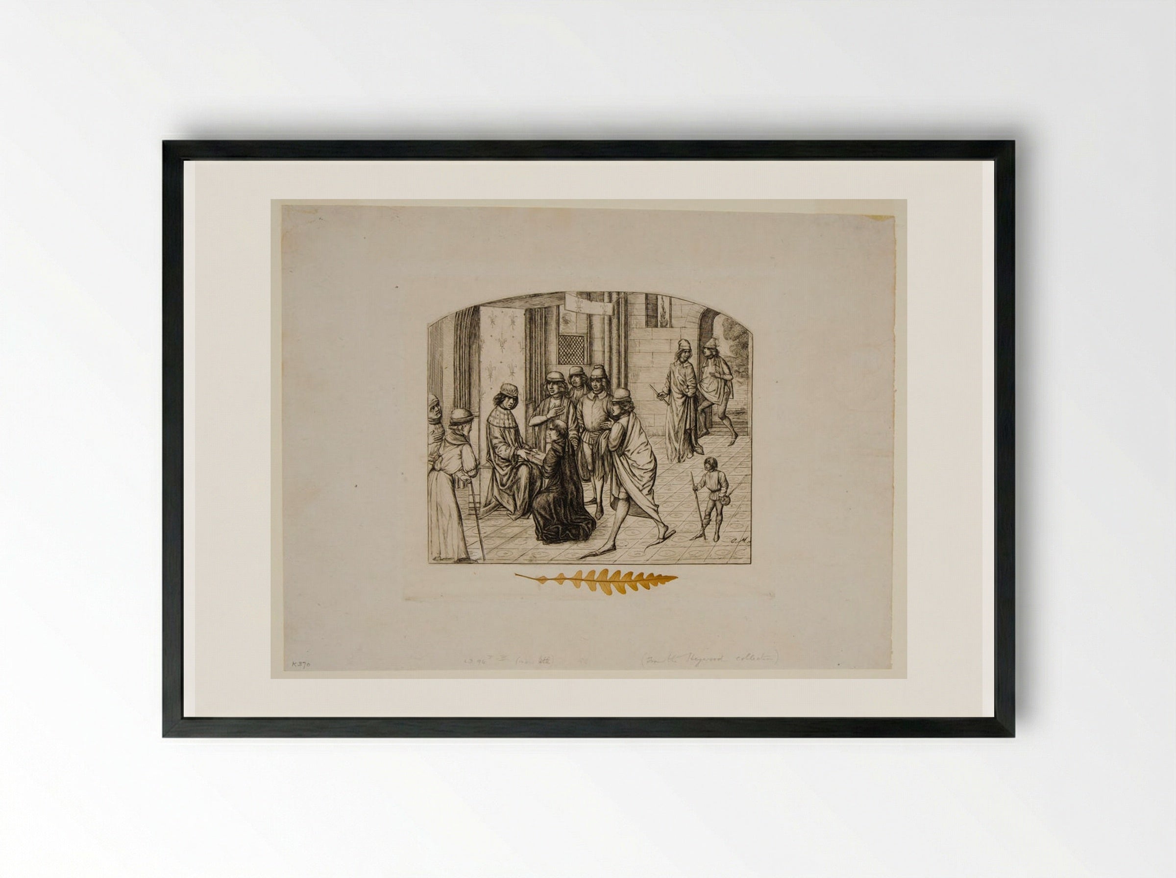 Presentation to Louis XI at Plessis les Tours - Charles Meryon - Framed Print Black