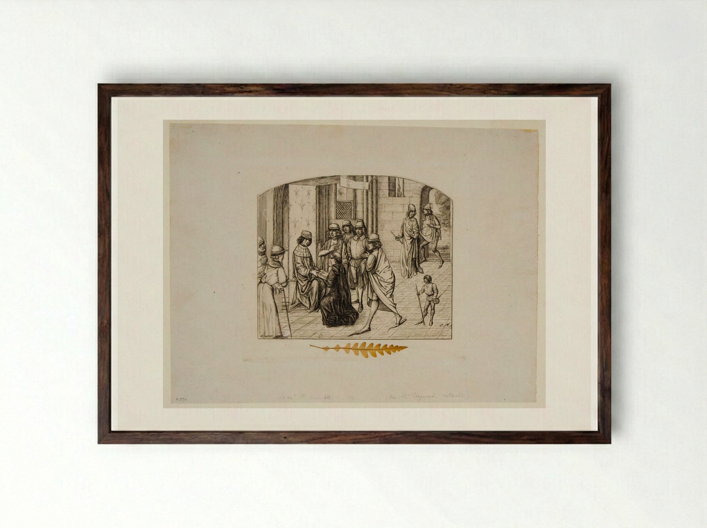 Presentation to Louis XI at Plessis les Tours - Charles Meryon - Framed Print Dark Wood